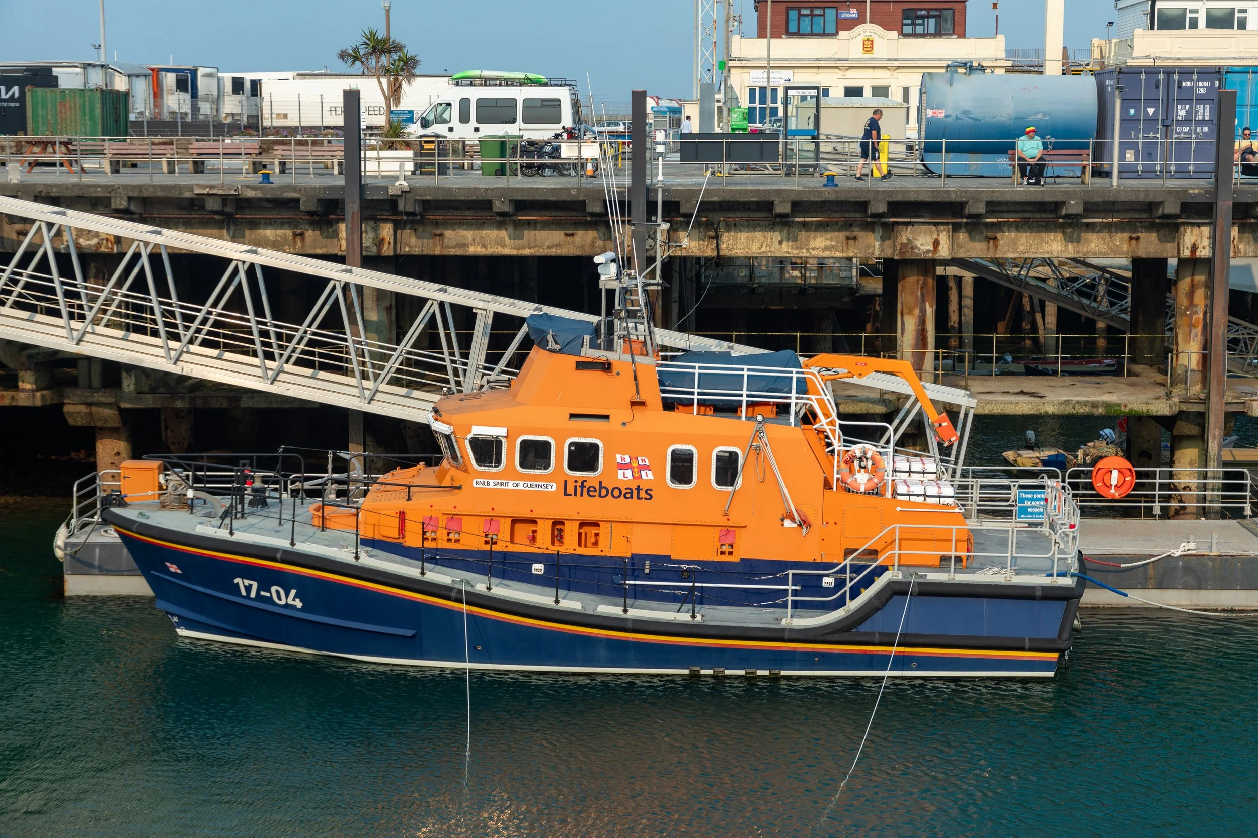  One of the lifeboats supporting the station 