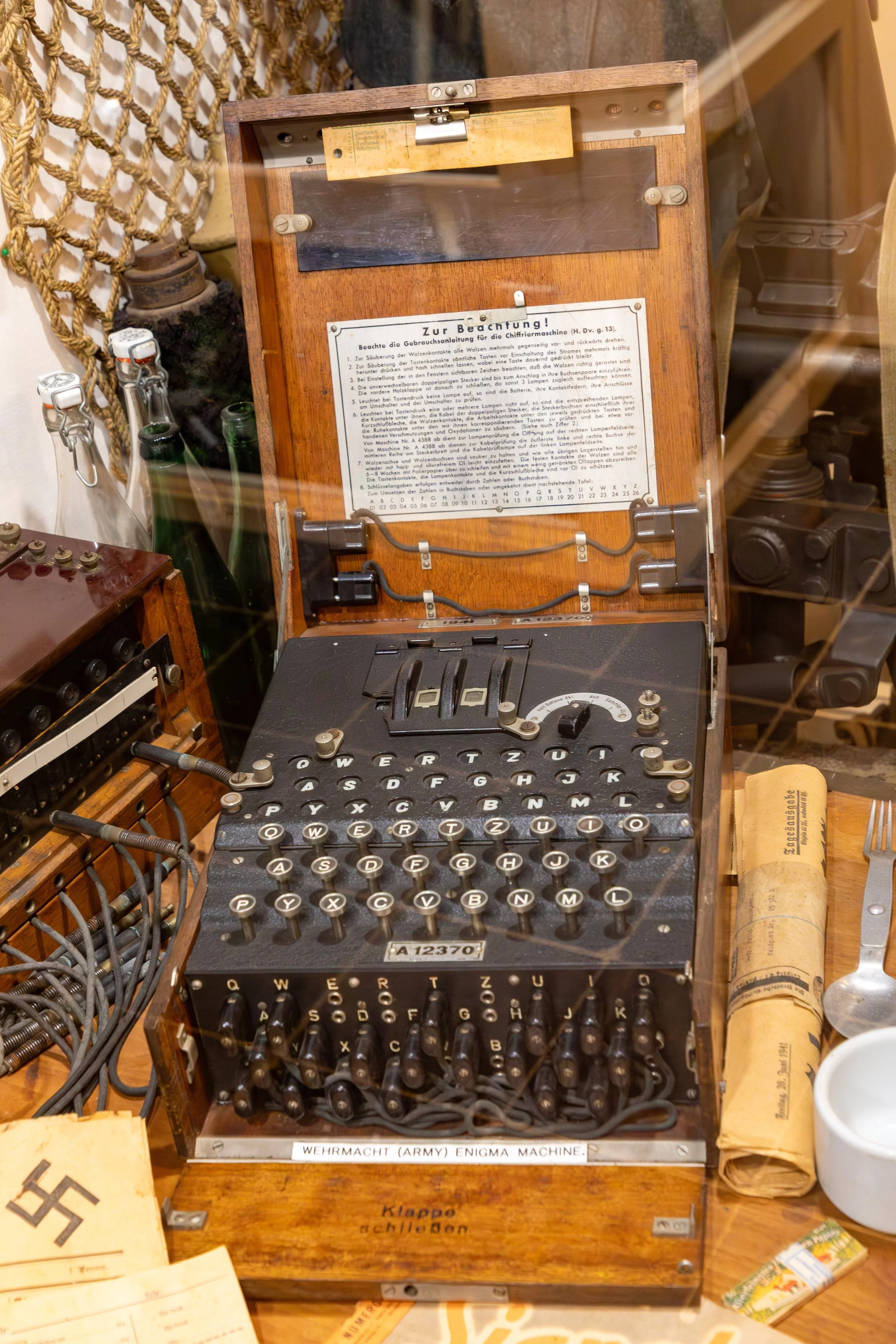  One of about 440 surviving Enigma encryption/decryption machines, used for German WWII communications.   