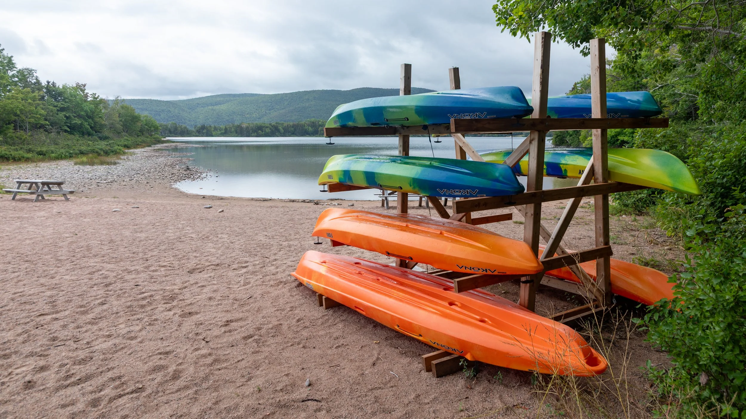  Although we were at the end of the season, there were still some kayaks ready for rental 
