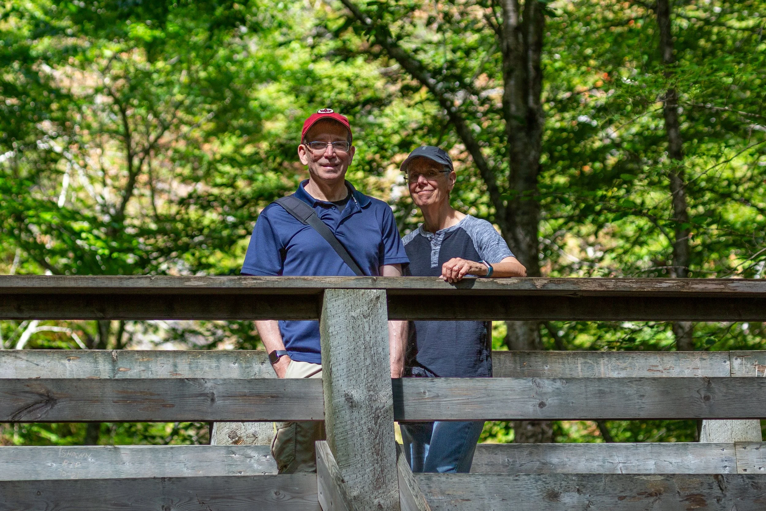  Posing with my sister on a short hike to a waterfall 