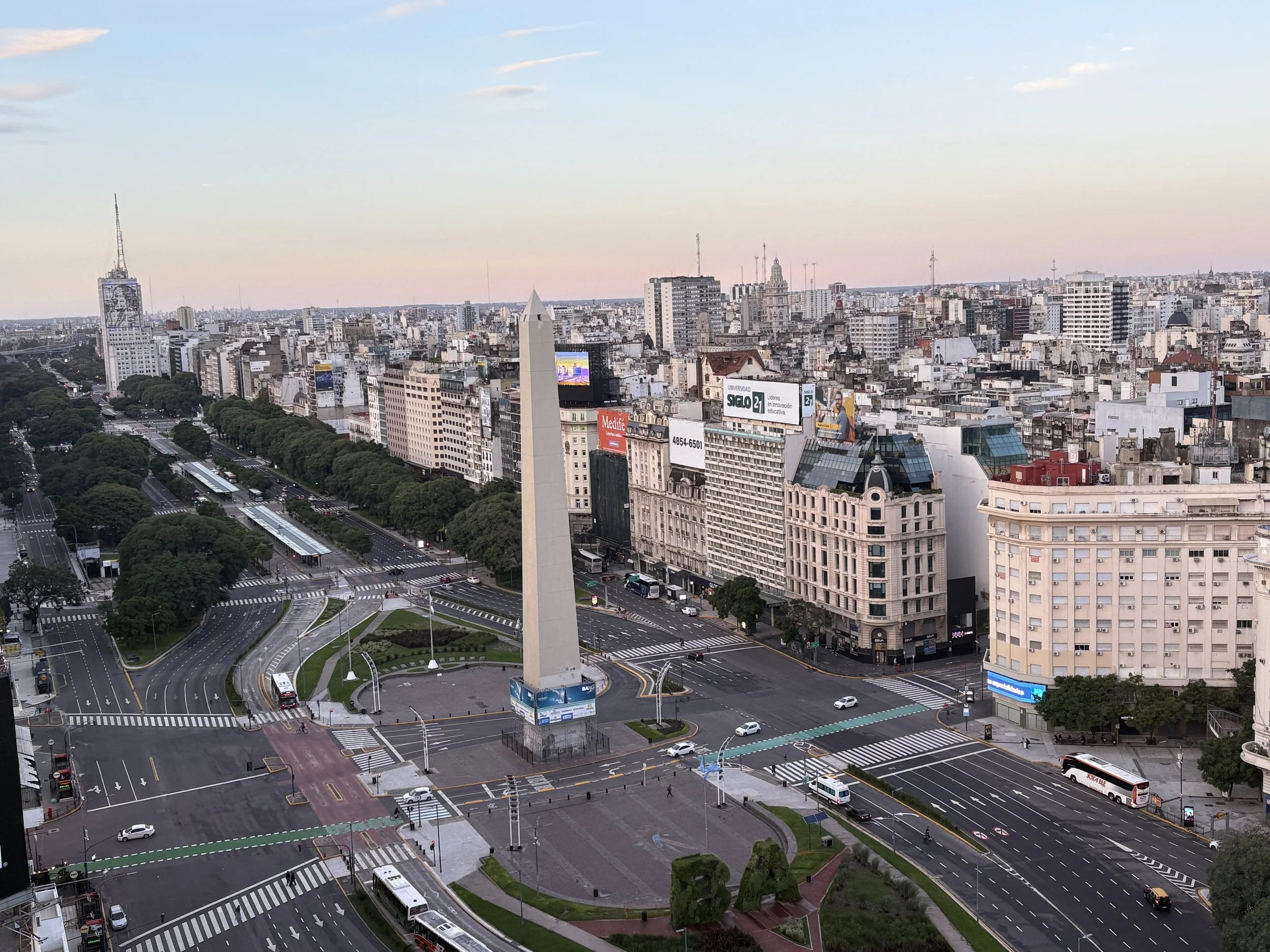  I never get tired of the view from the Marriott of Plaza de la Republic and the Avenida 9 De Julio  