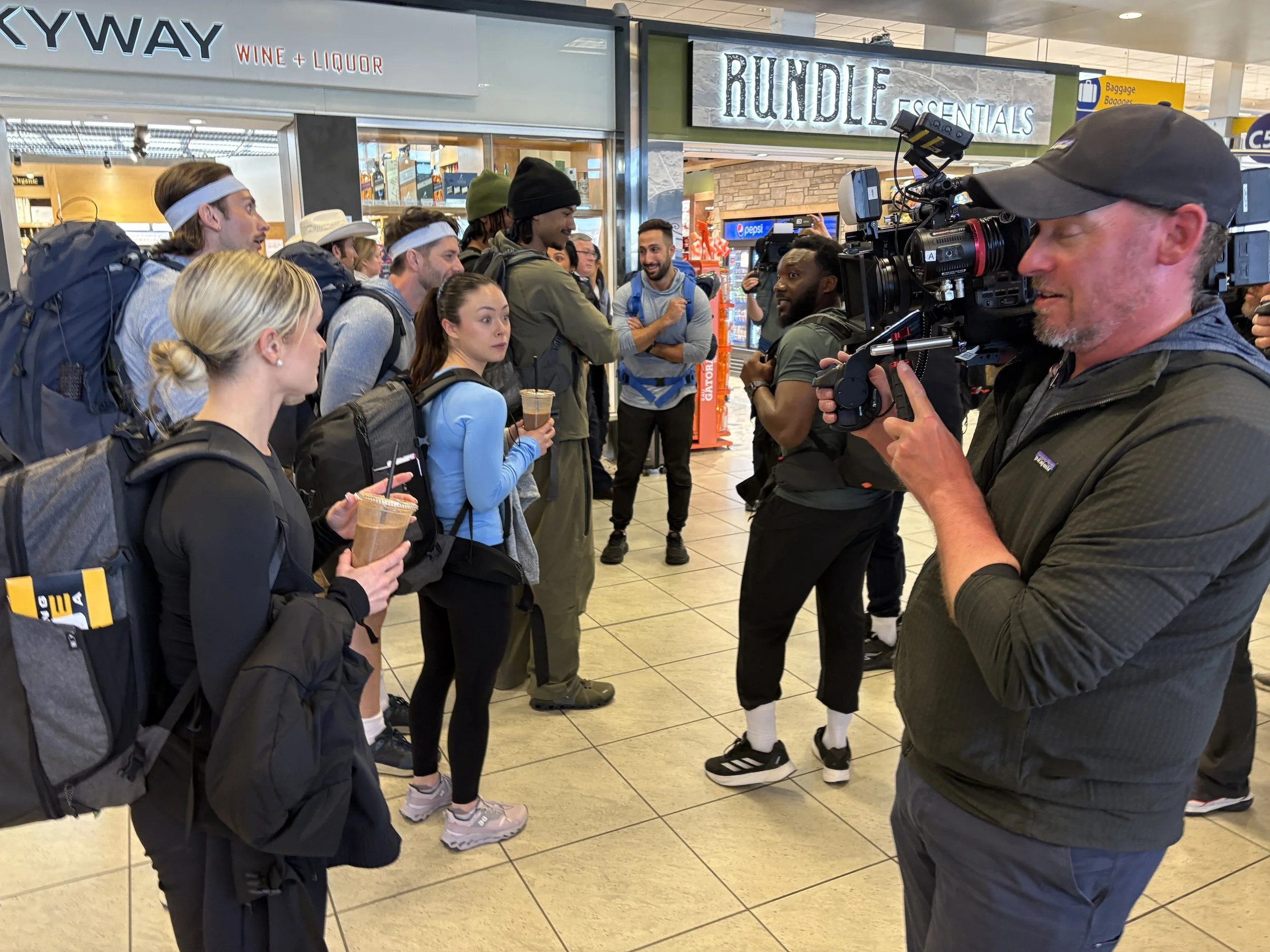  The last team had just arrived, and everyone was quite excited.  Each team of two had their own camera and sound person. 