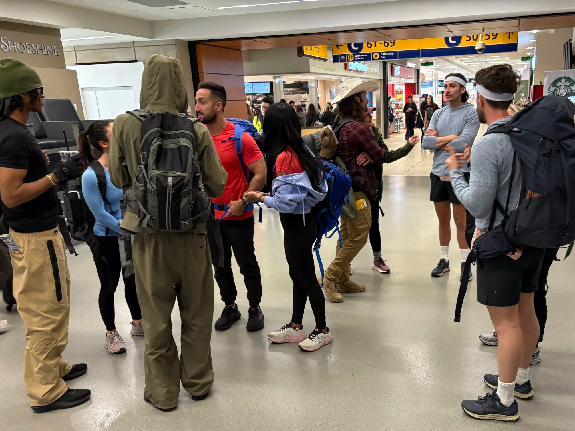  As the teams arrived at the airport, they were checking in with each other 