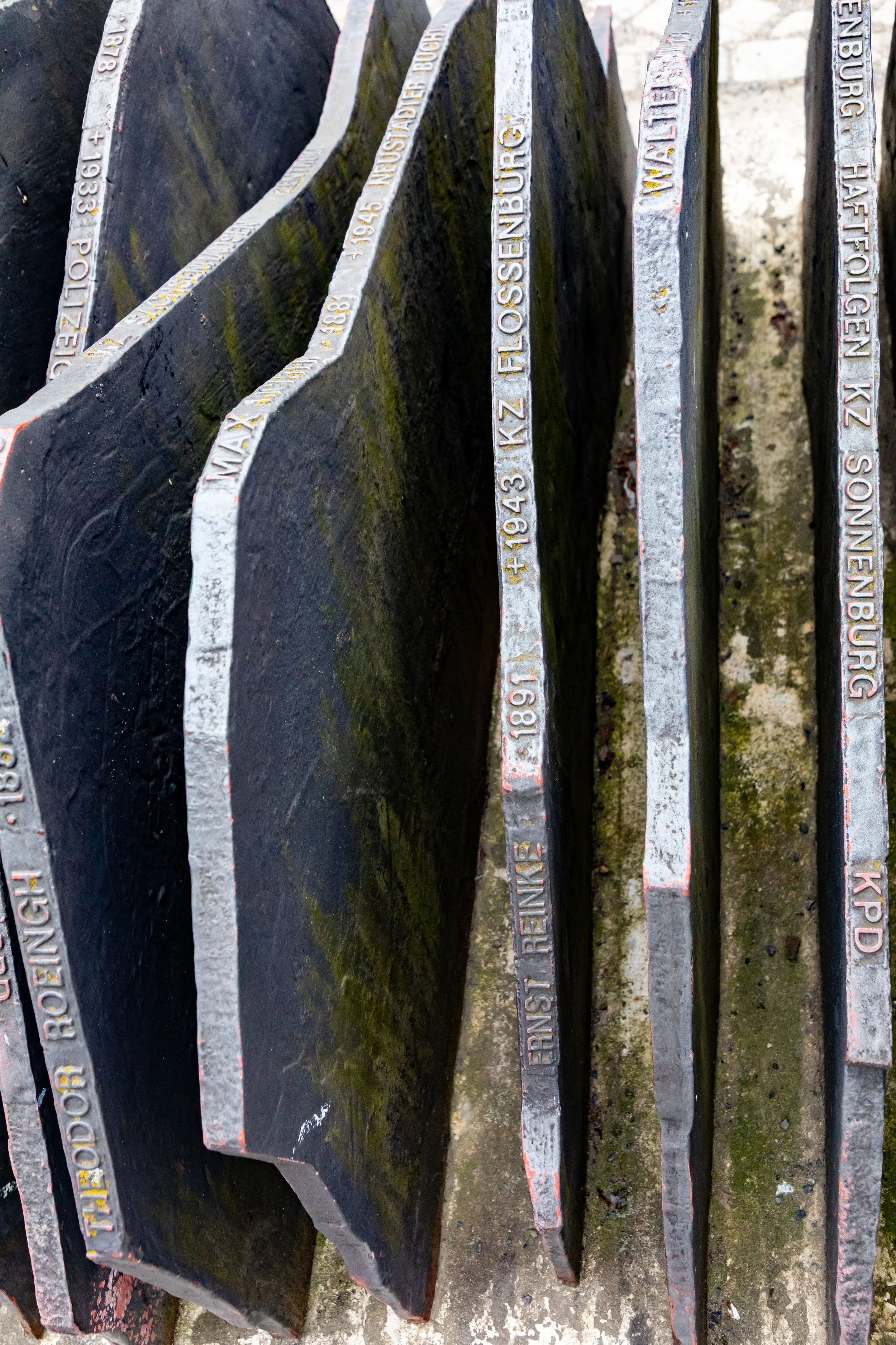  Close up of a few names on the memorial 