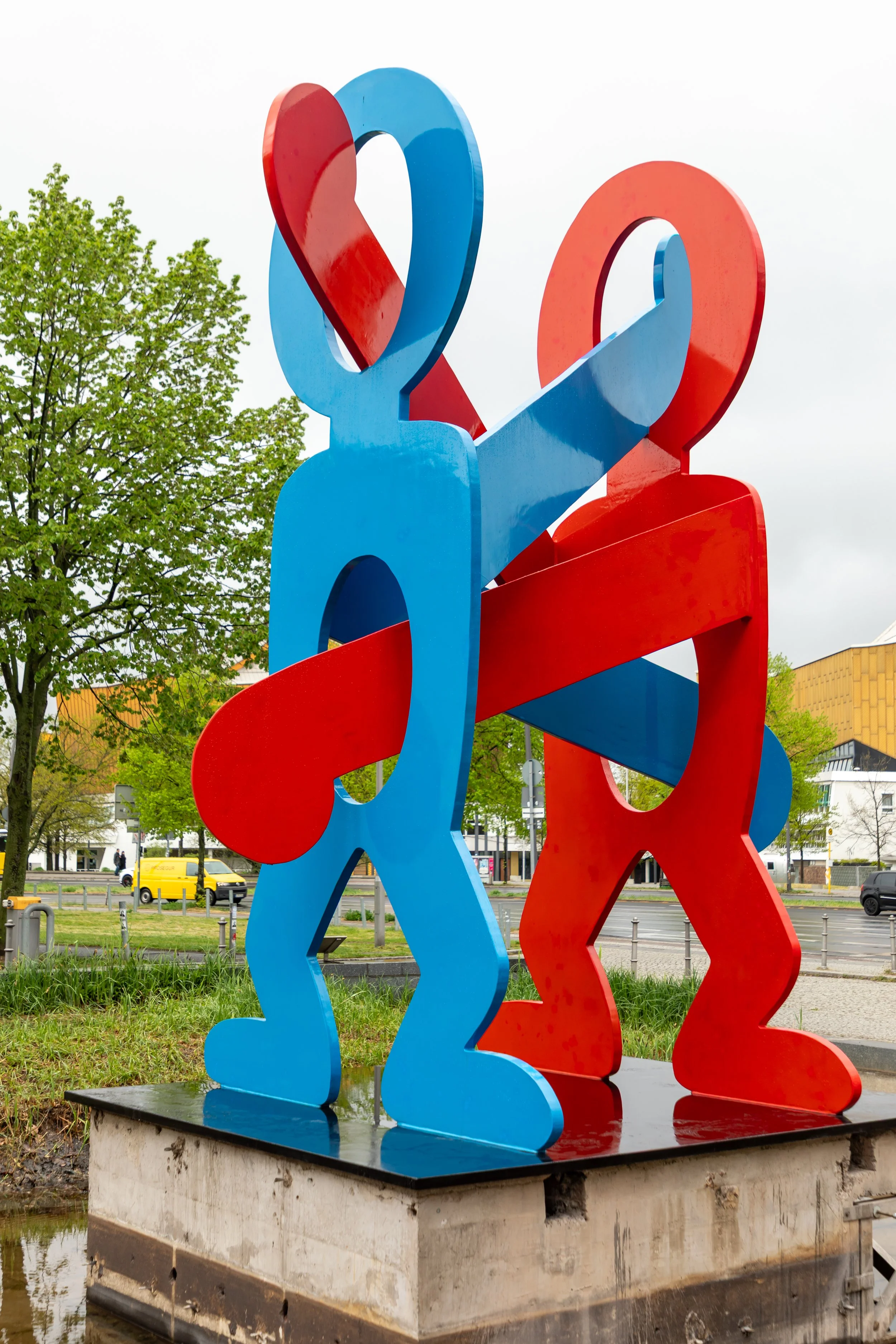 In Potsdamer near our hotel The Boxers&nbsp;is an outdoor 1987 steel and lacquer sculpture by&nbsp;Keith Haring 