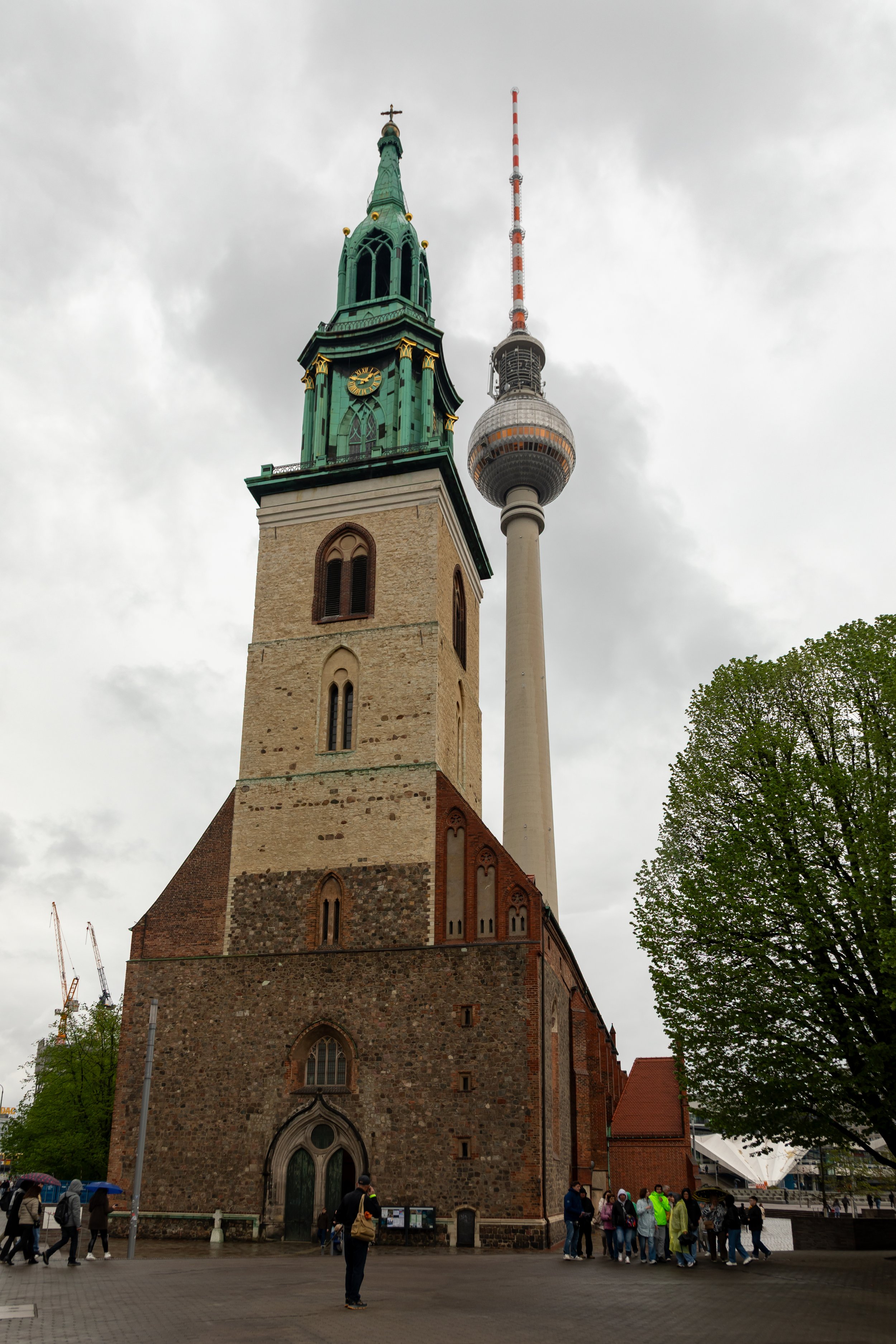  St. Mary’s Church sits in the shadow of the TV Tower has been in this location since the 13th Century but in its current form since the 19th Century 