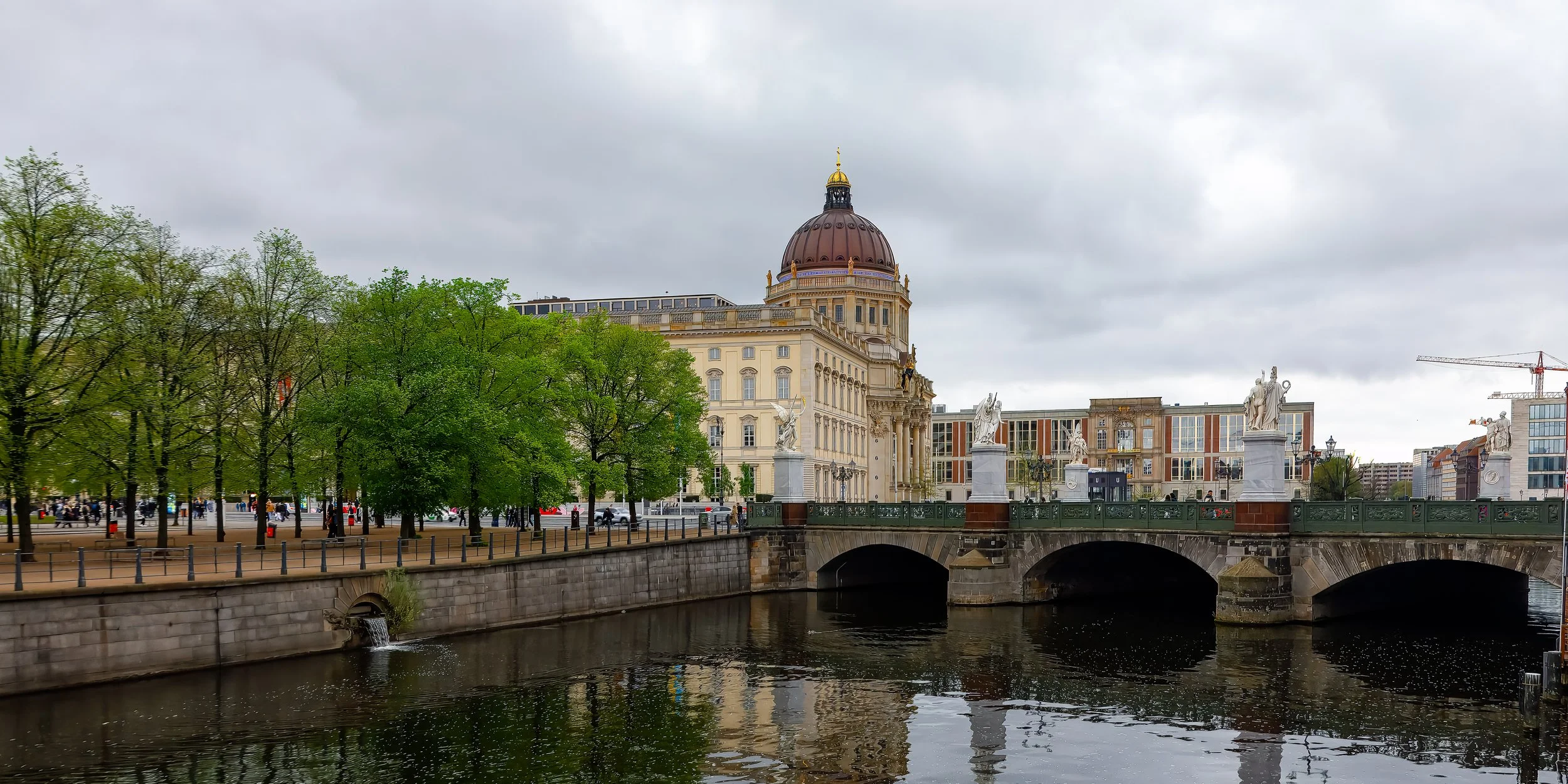  Looking beyond the Palace Bridge to the Humboldt Forum (rebuilt Berlin Palace) museum conmplex 