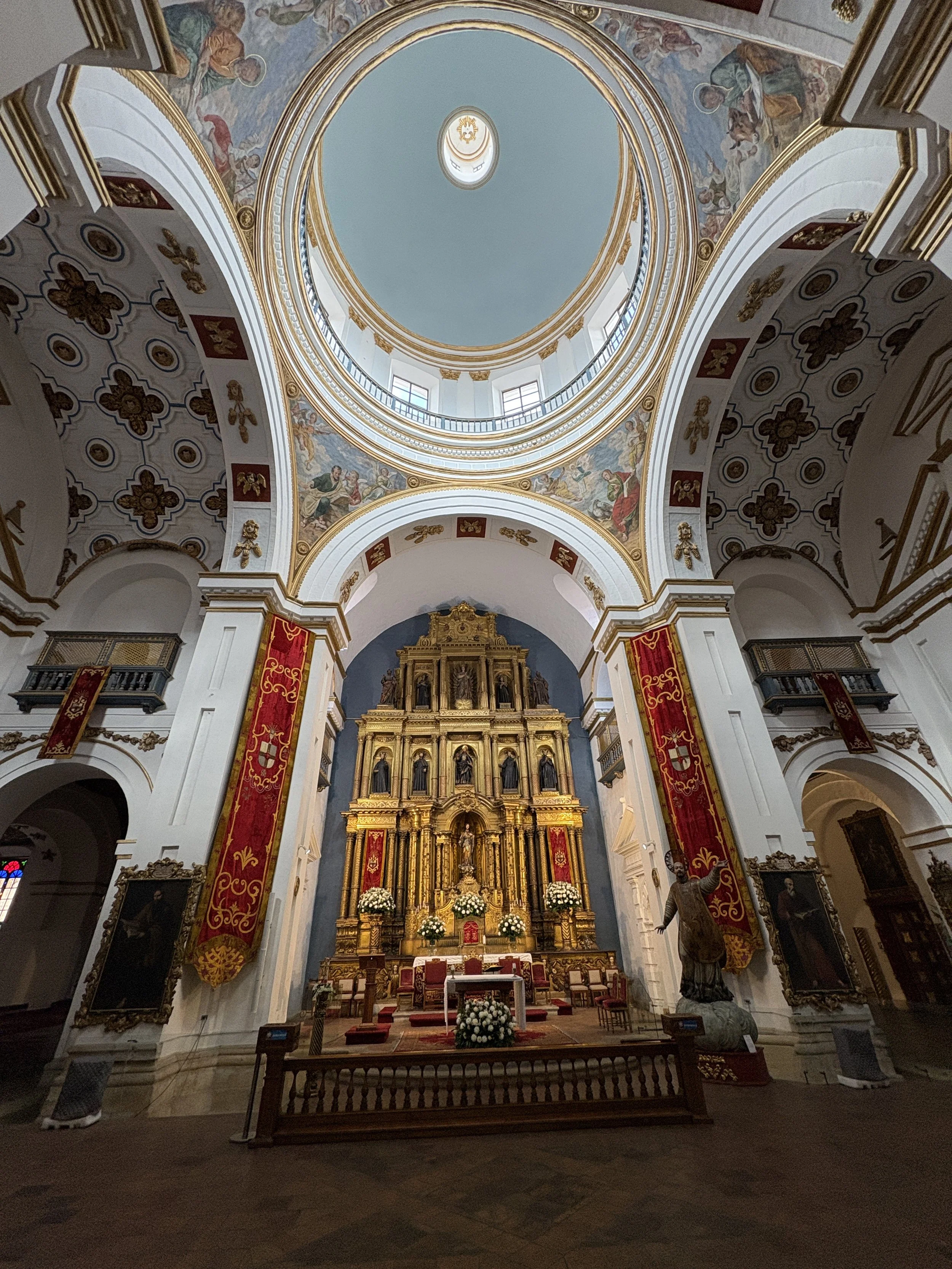  Interior, including elaborate gold leaf altarpieces still sparkling after 2017 restoration 
