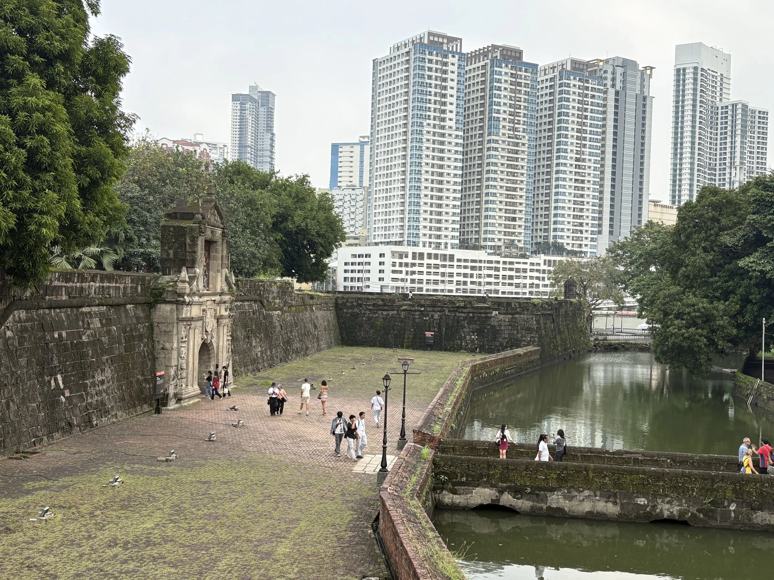  Seeing the new city outside the walls and the original moat 