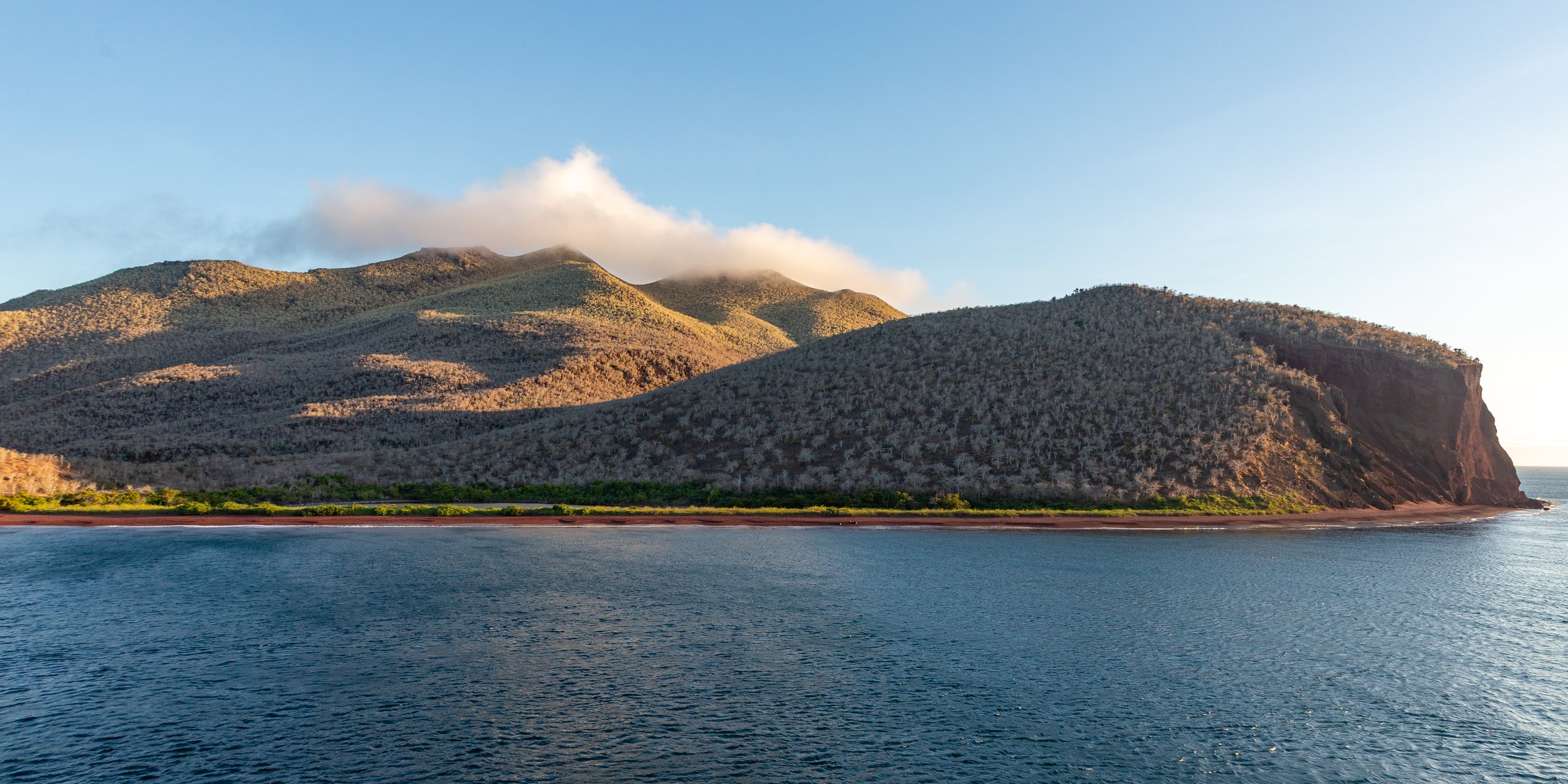  Back on the ship, looking back on Rabida Island 