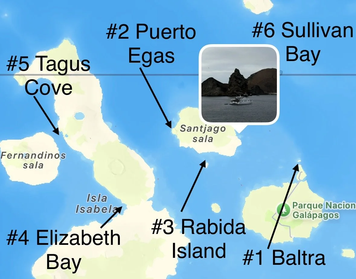  Showing all of our docking locations we are almost back to where we started 