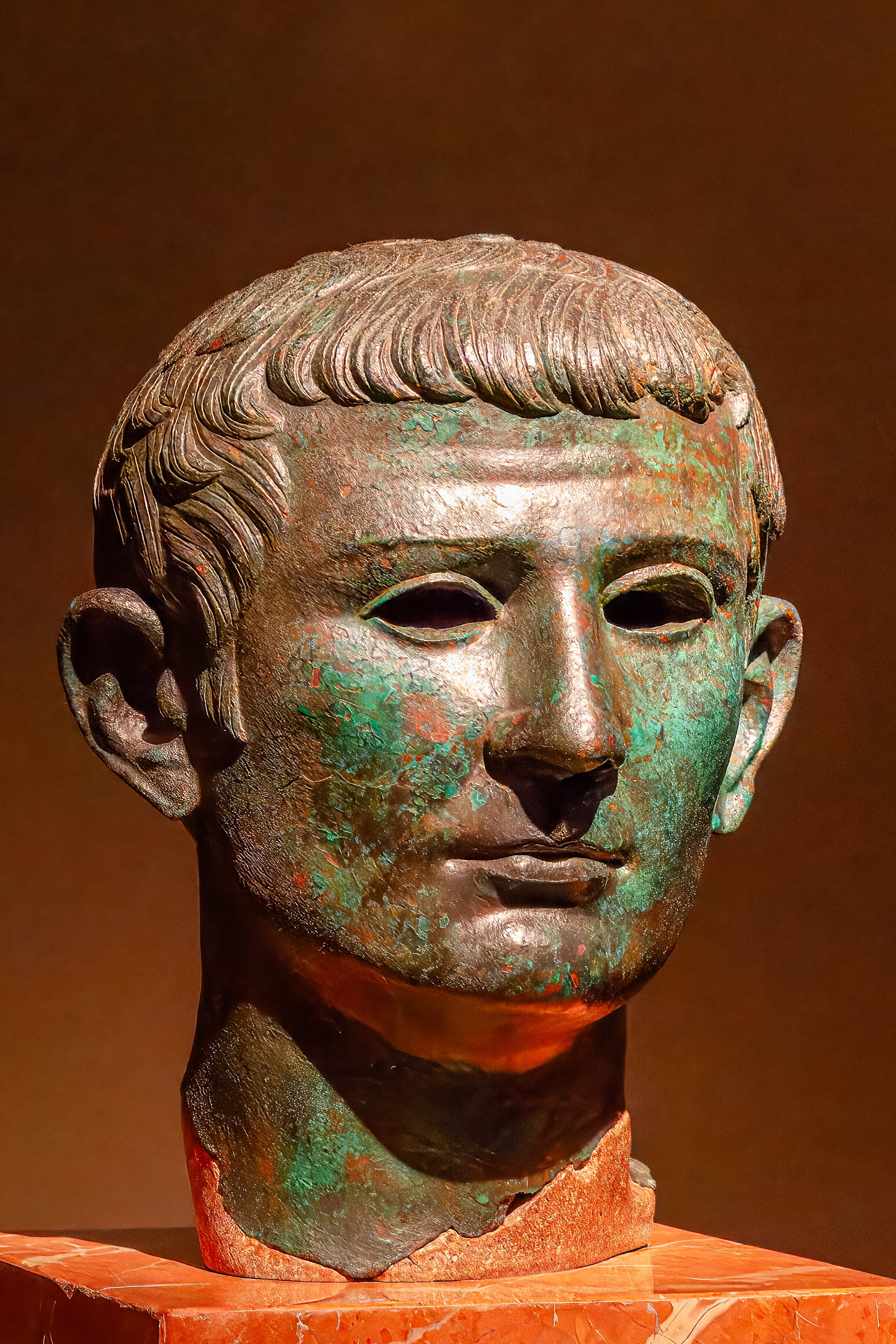 Bronze bust of Tiberius (42 BC-37 AD), Roman emperor 