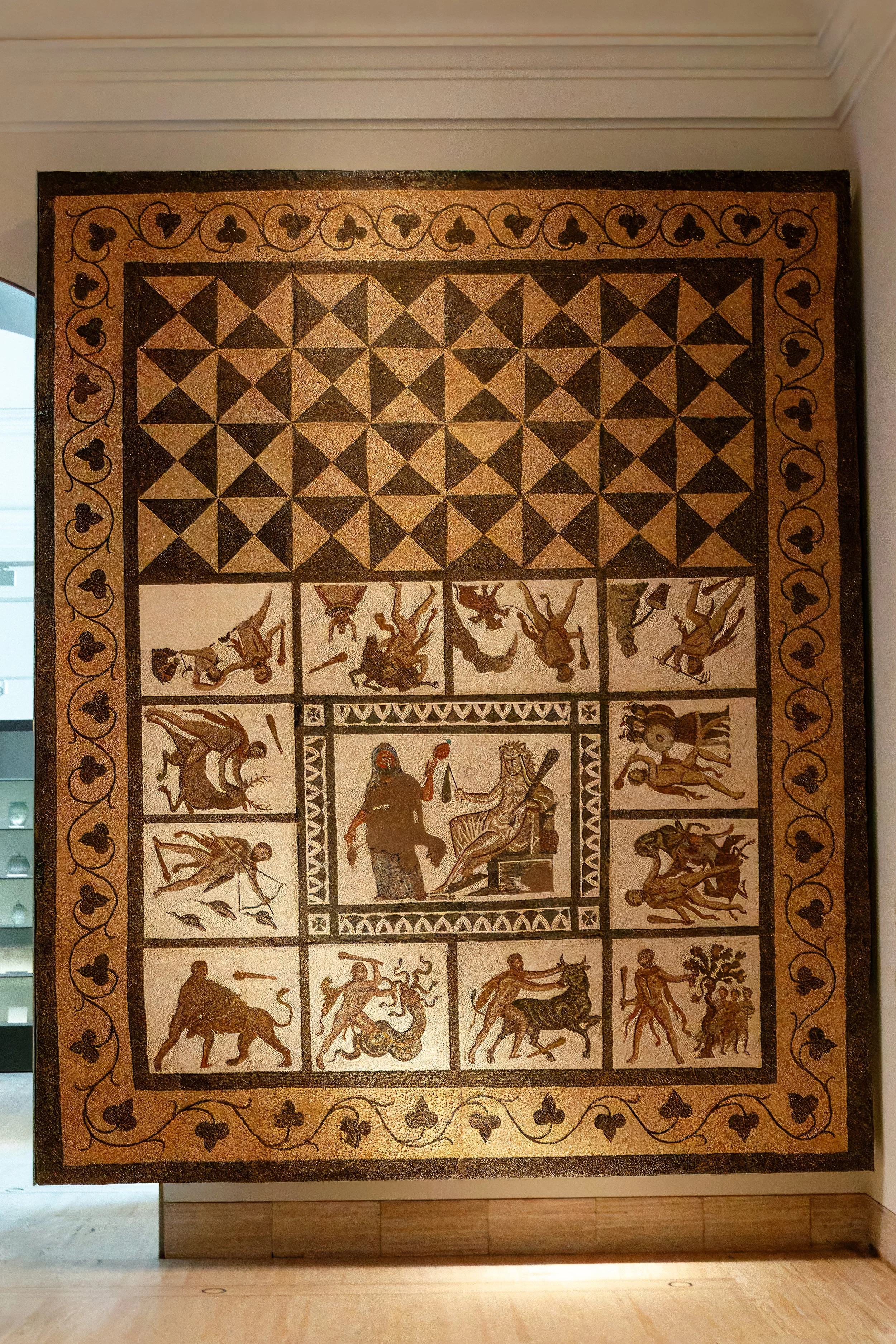  Roman Mosaic (3rd century AD) with the Labours of Hercules discovered in Llíria, near Valencia, Spain, in 1917 