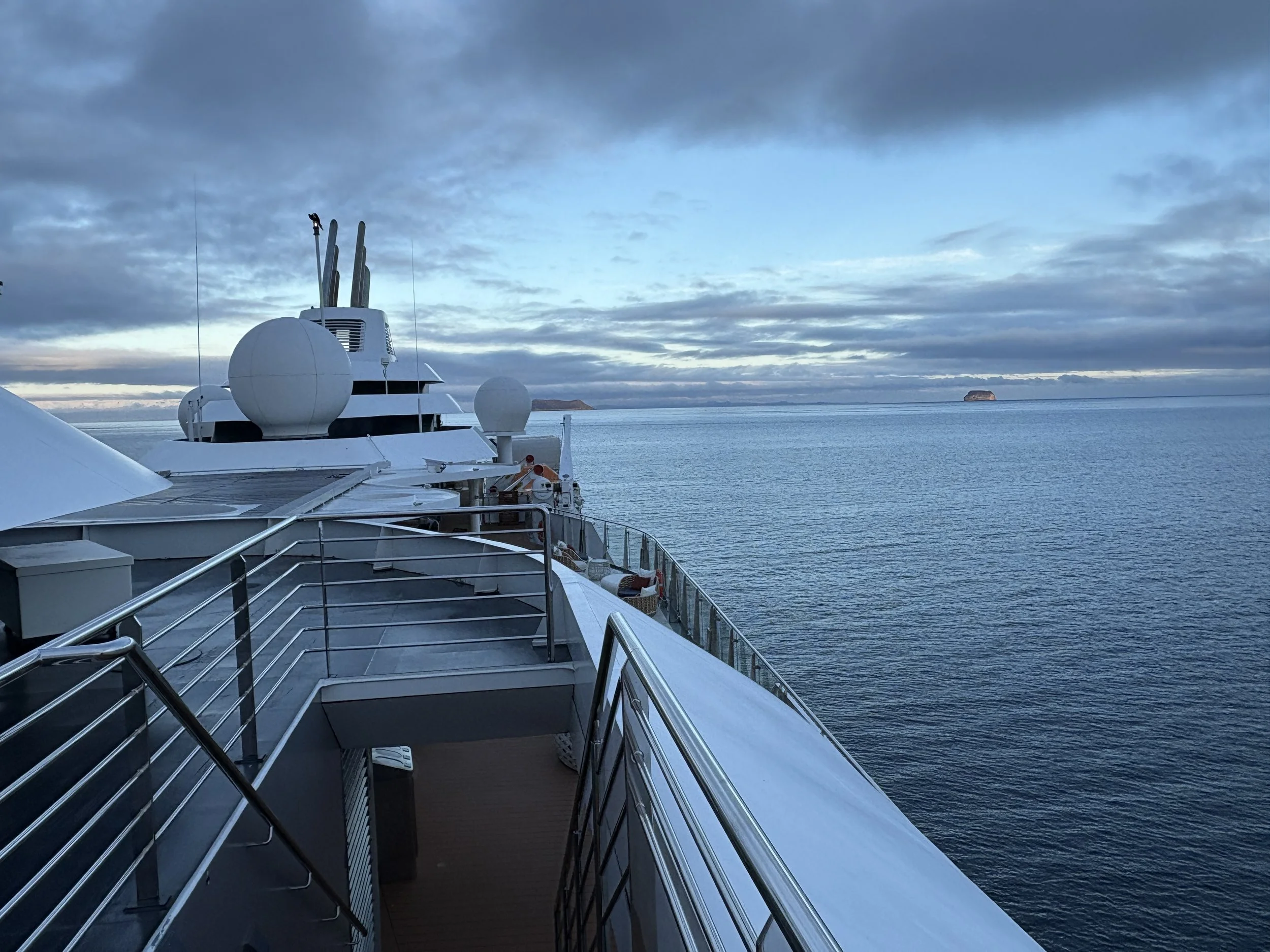  Catching sunrise on the upper deck before our last breakfast 