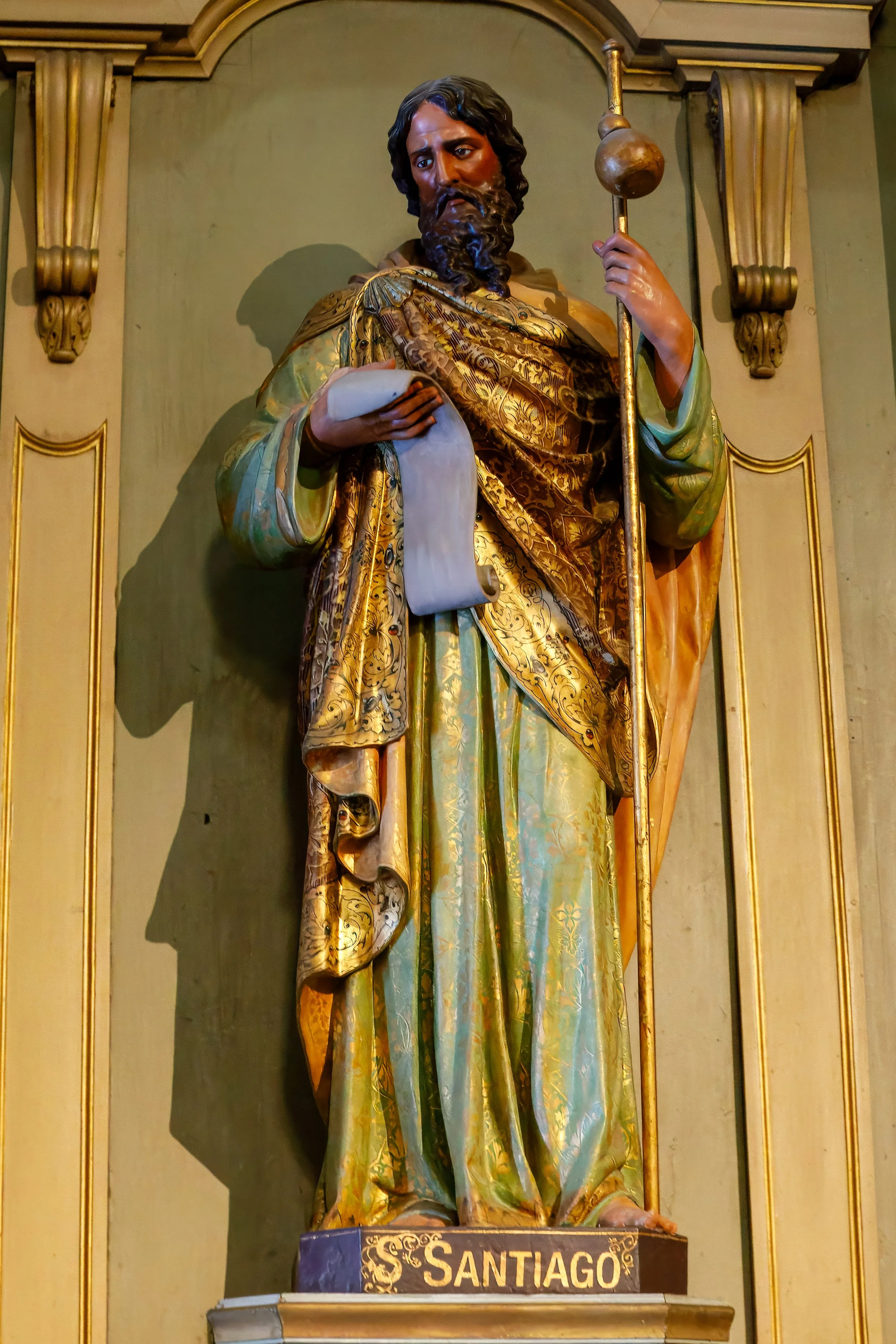  One of the carved statues decorating the cathedral 