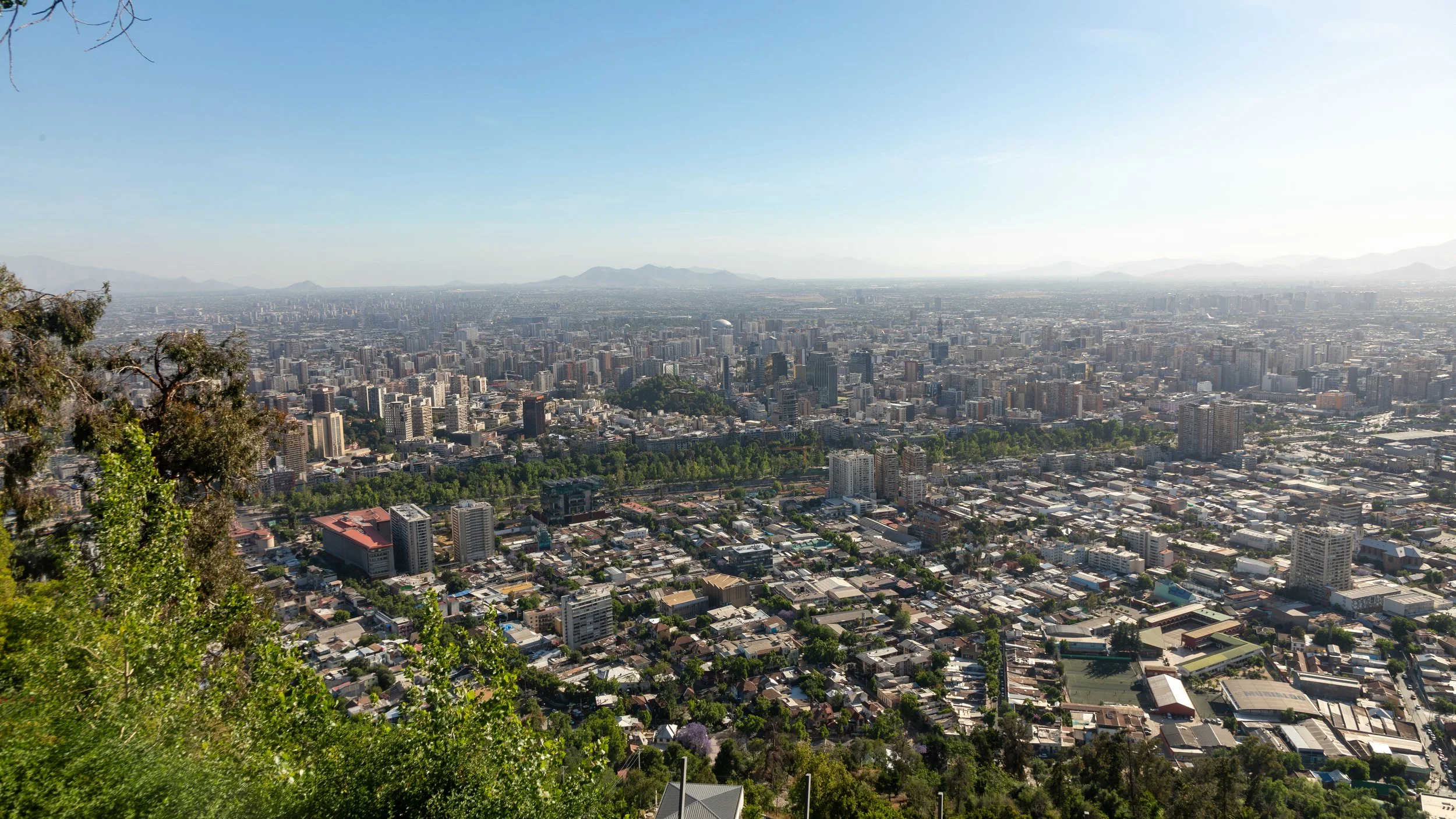  Looking down on the expanse of Santiago below 