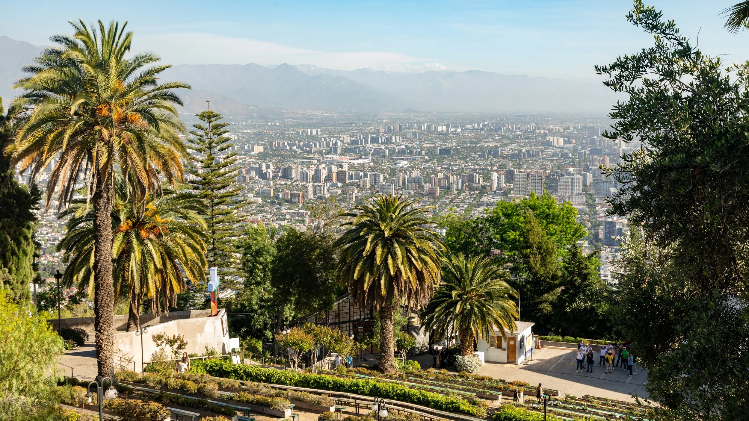  Tiered landscaped gardens leading up to the statue 