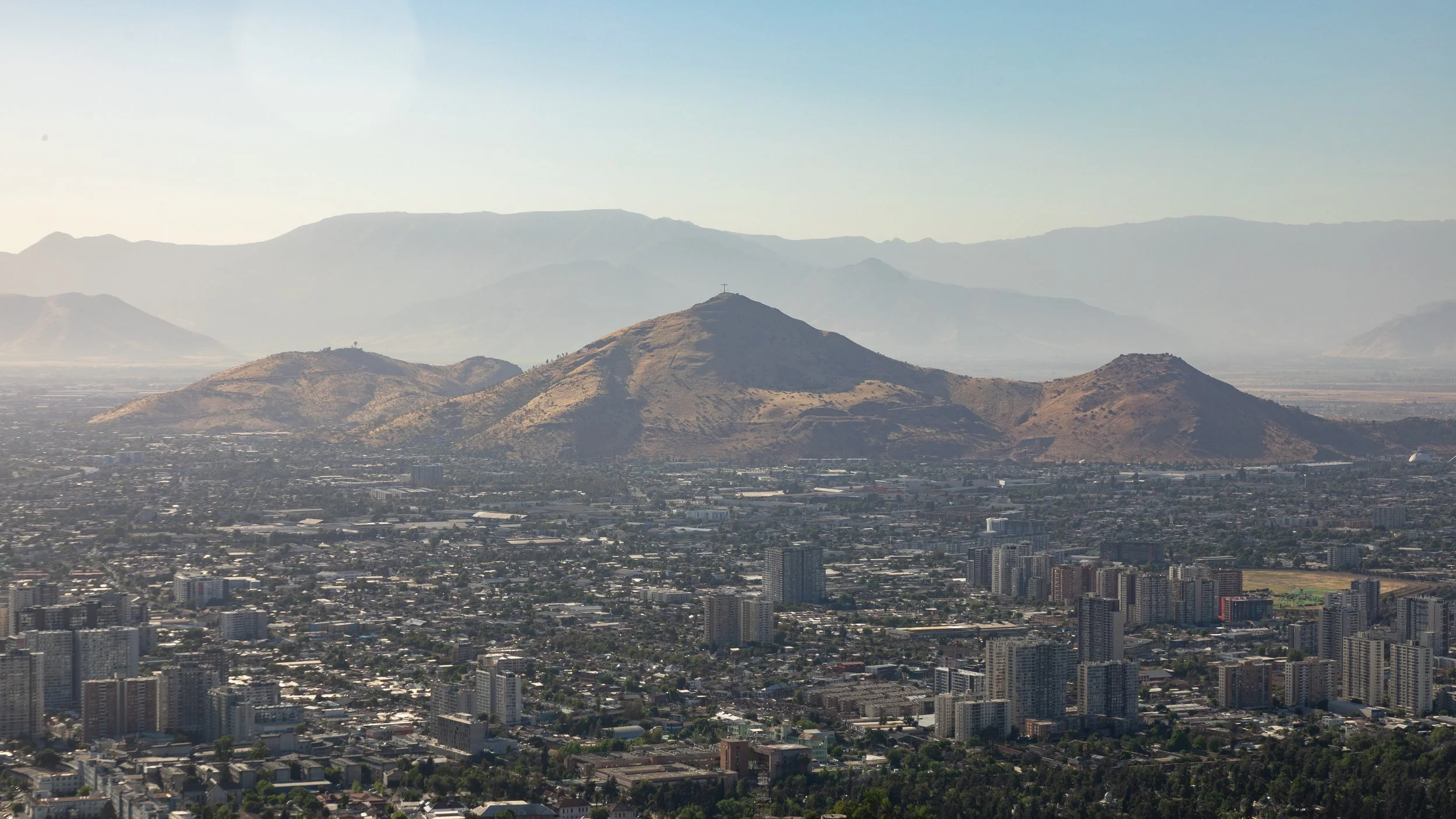  Looking forward to the Andes mountains that run into the outskirts of the city 
