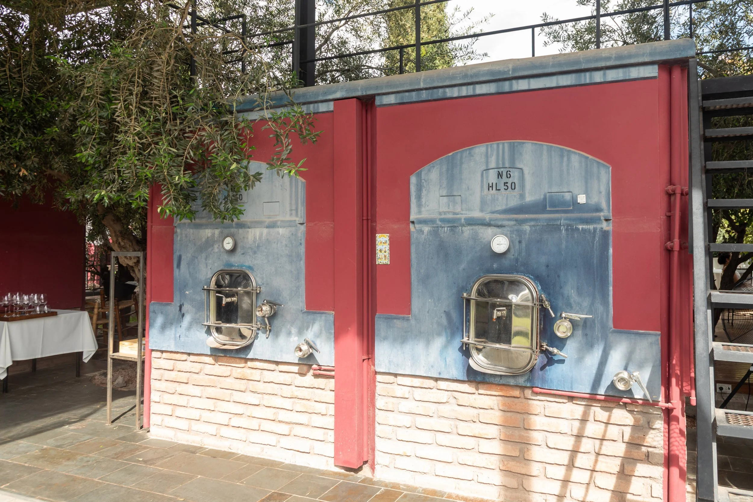  A larger metal and concrete tank 
