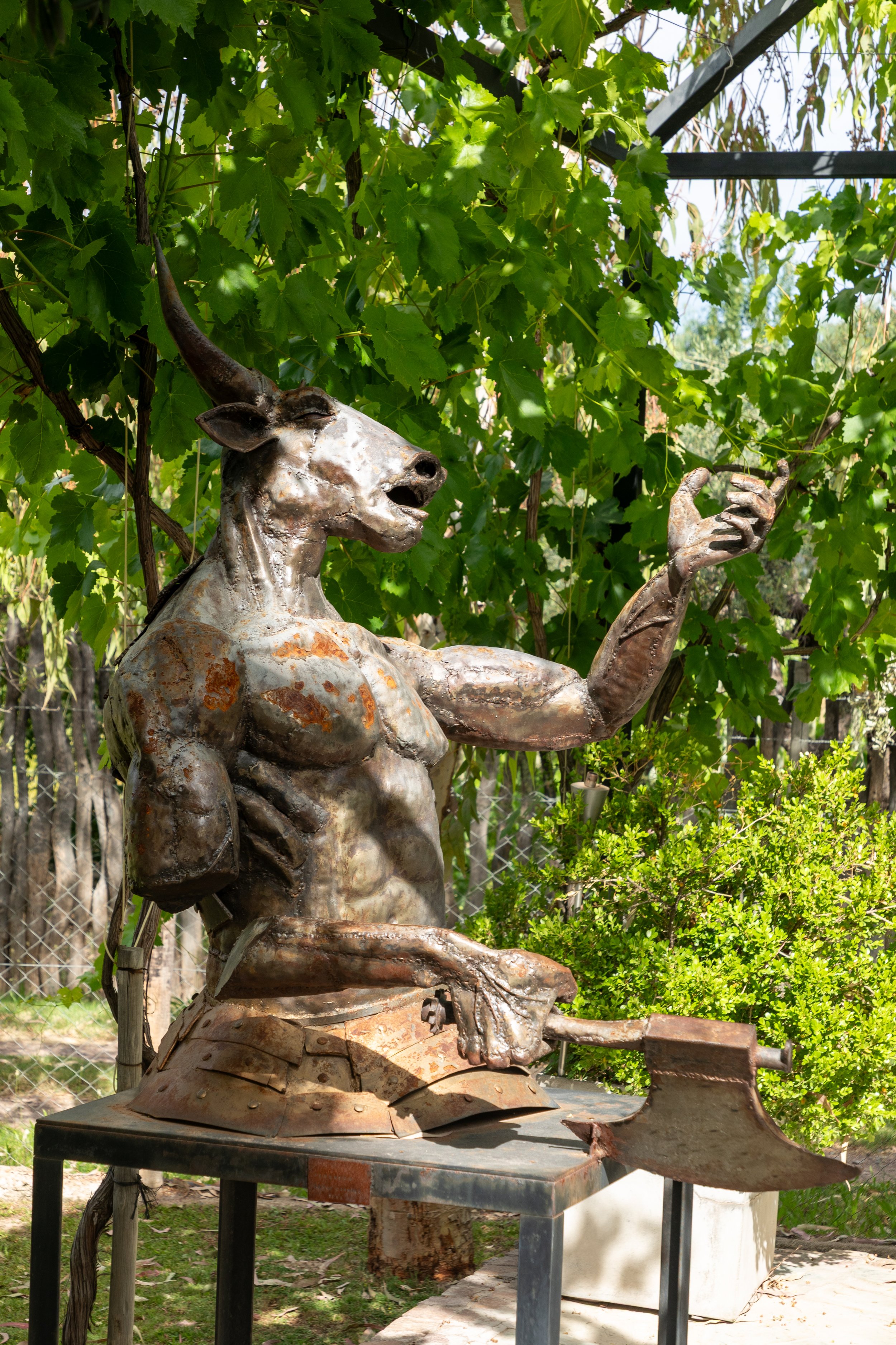  One of various sculptures in the garden outside the tasting room 