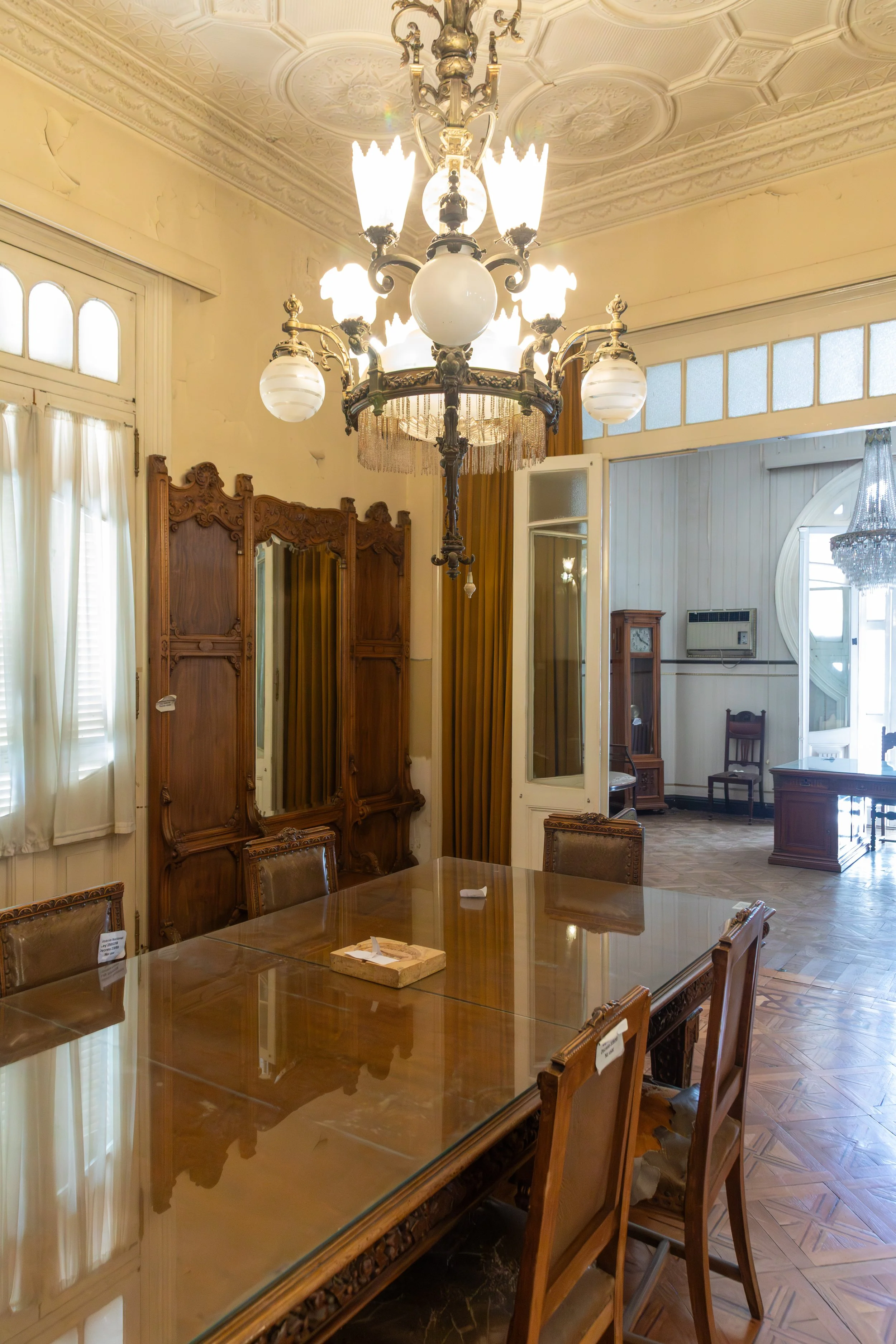  The lower floor impressively restored with the wine displays on the second floor 