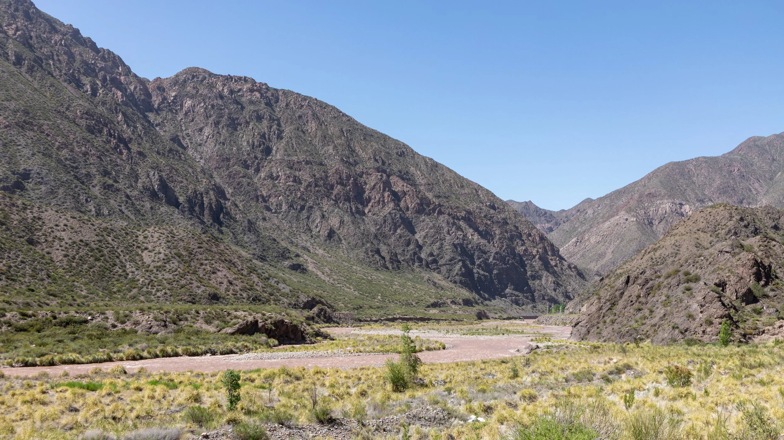  Continuing inland, the road follows the Mendoza River 