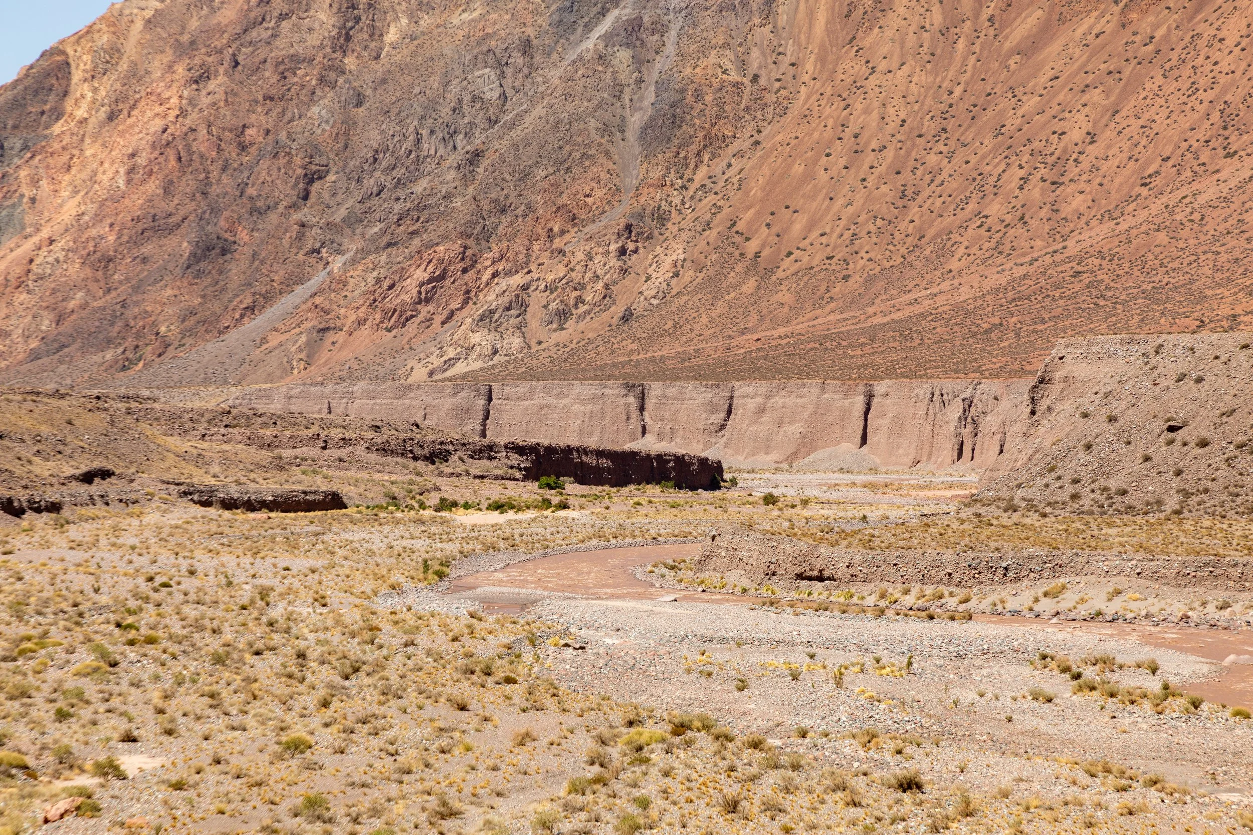  Seeing how the river cuts through the sandy hillside, it’s not surprising that avalanches are a common concern 