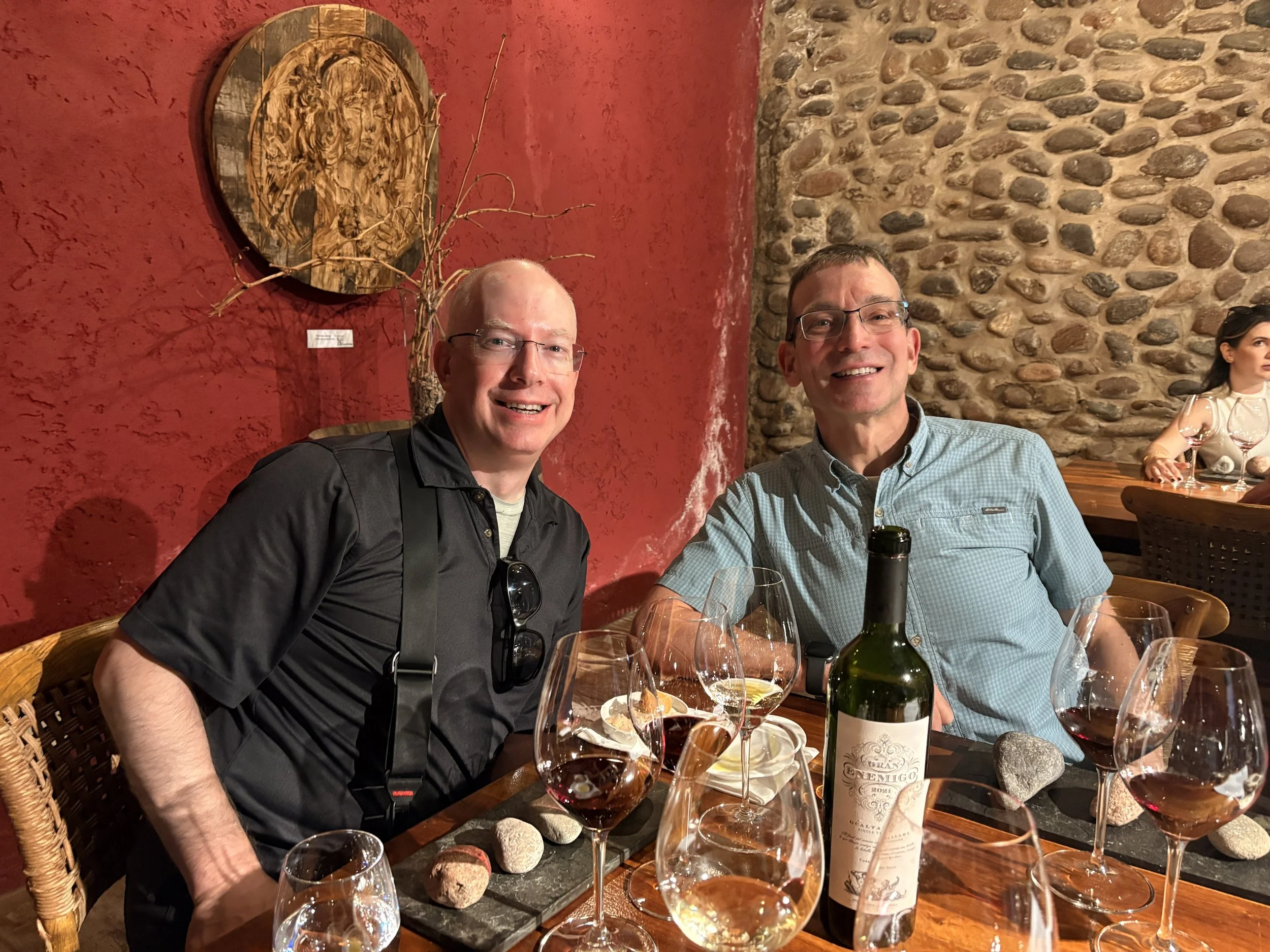  Enjoying our tasting; no, the rocks in front of us were not for tasting. 