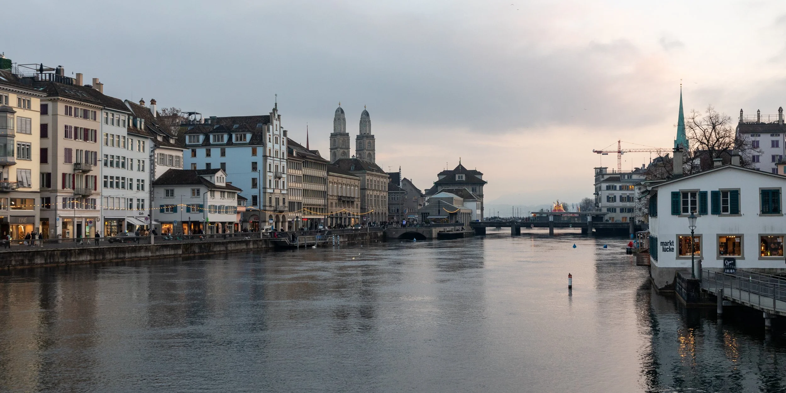  The Limmat river divides historic Zurich 