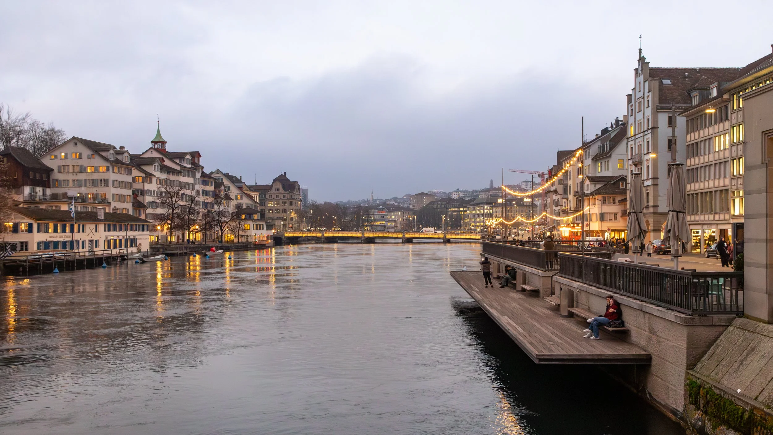  Missing the floating beaches from our summer visits, the city still embraces the river 