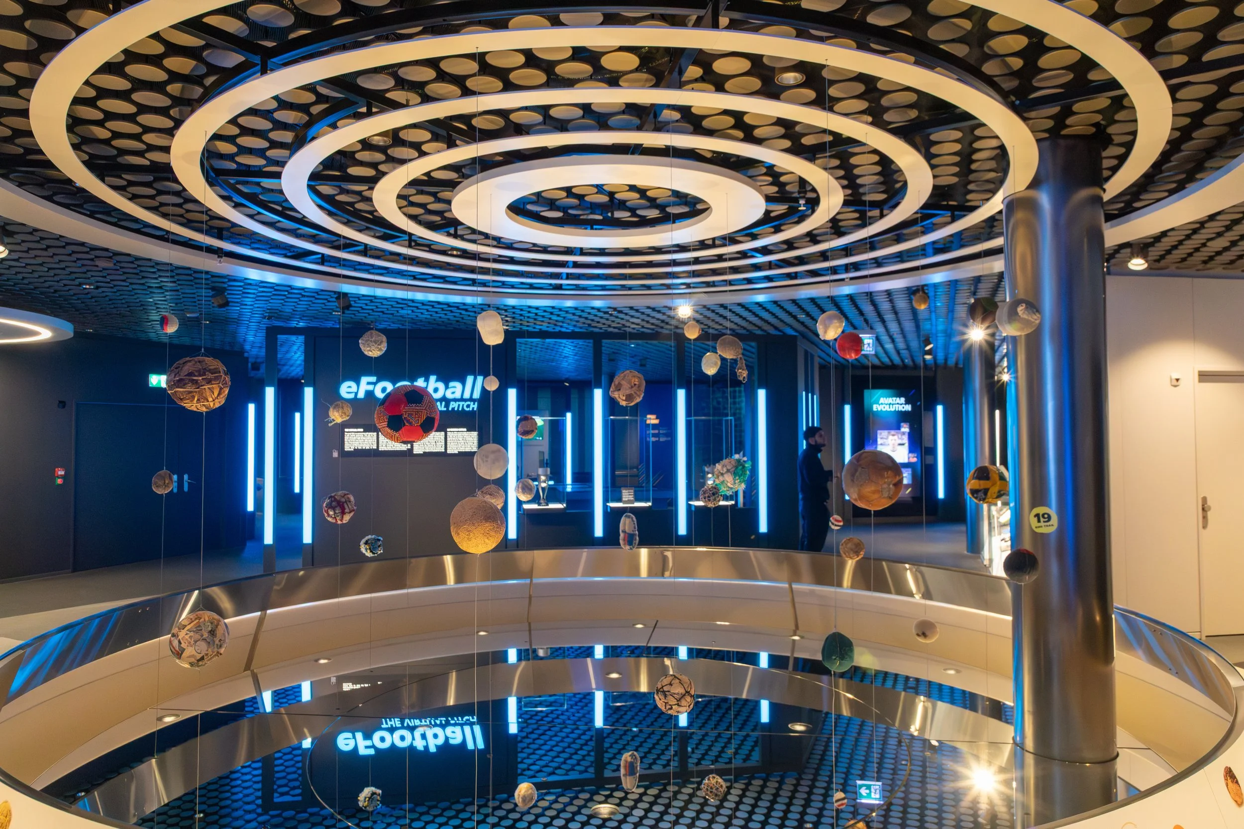  A football mobile hangs over the museum 