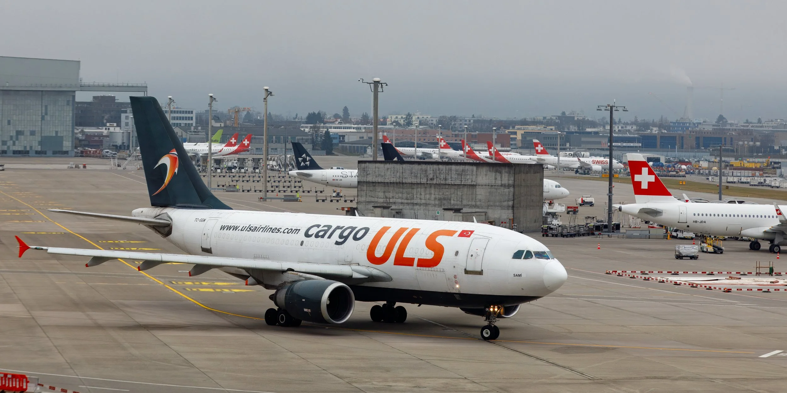  One of many cargo airplanes also serving Zurich 
