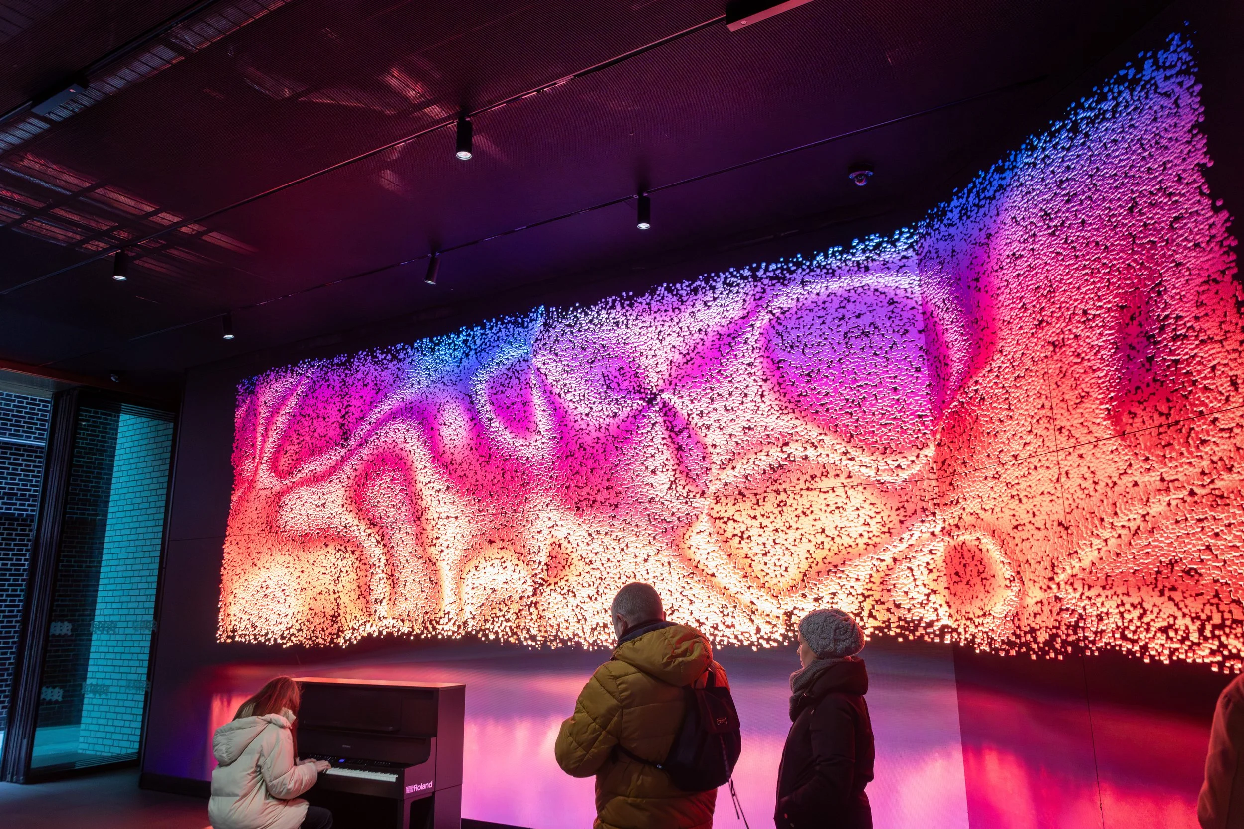  Large video display walls of the Outernet London has a number of connected interactive capabilities  