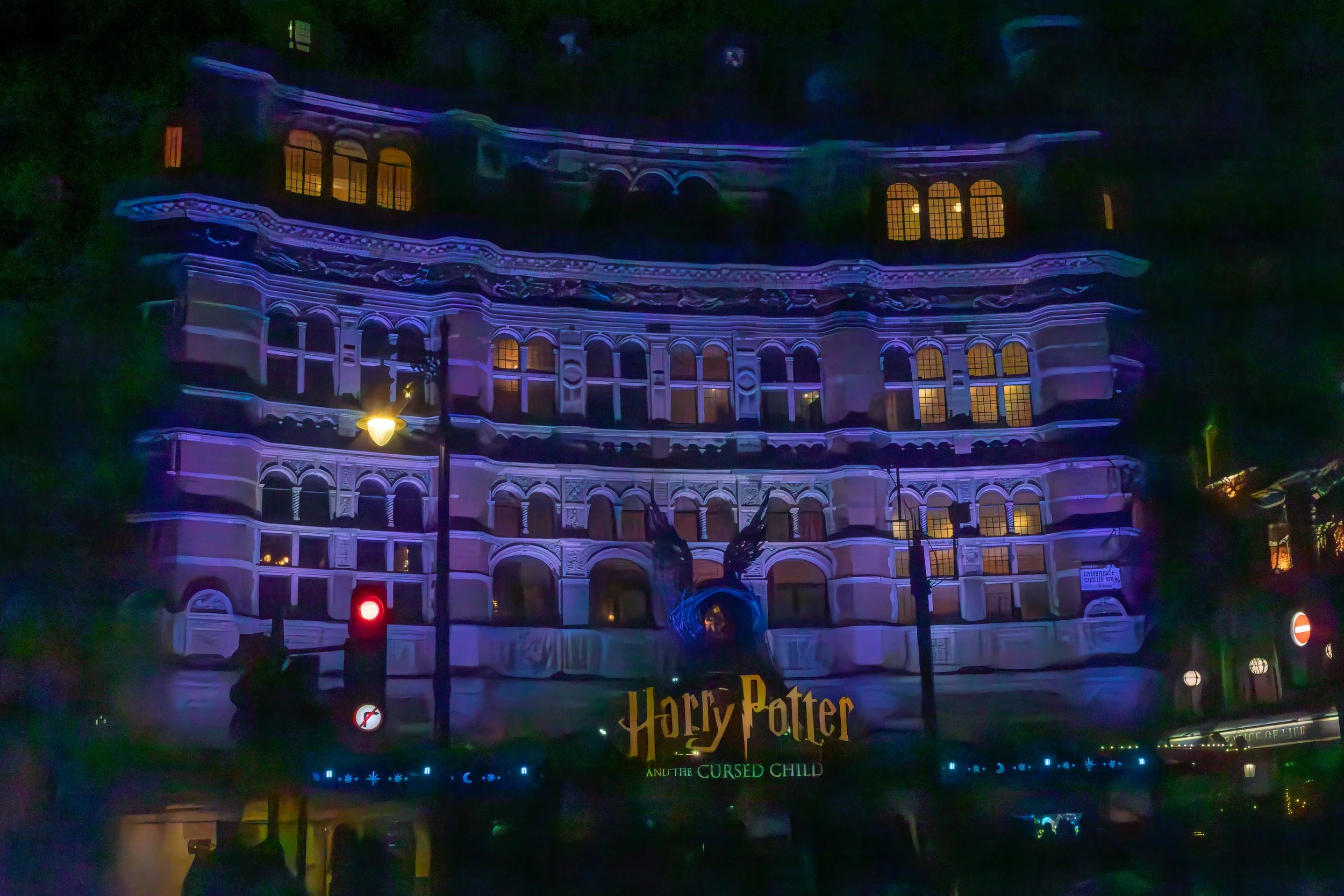  The Palace Theatre, originally an opera house, has been adorned for the production of Harry Potter’s the Cursed Child since 2016 