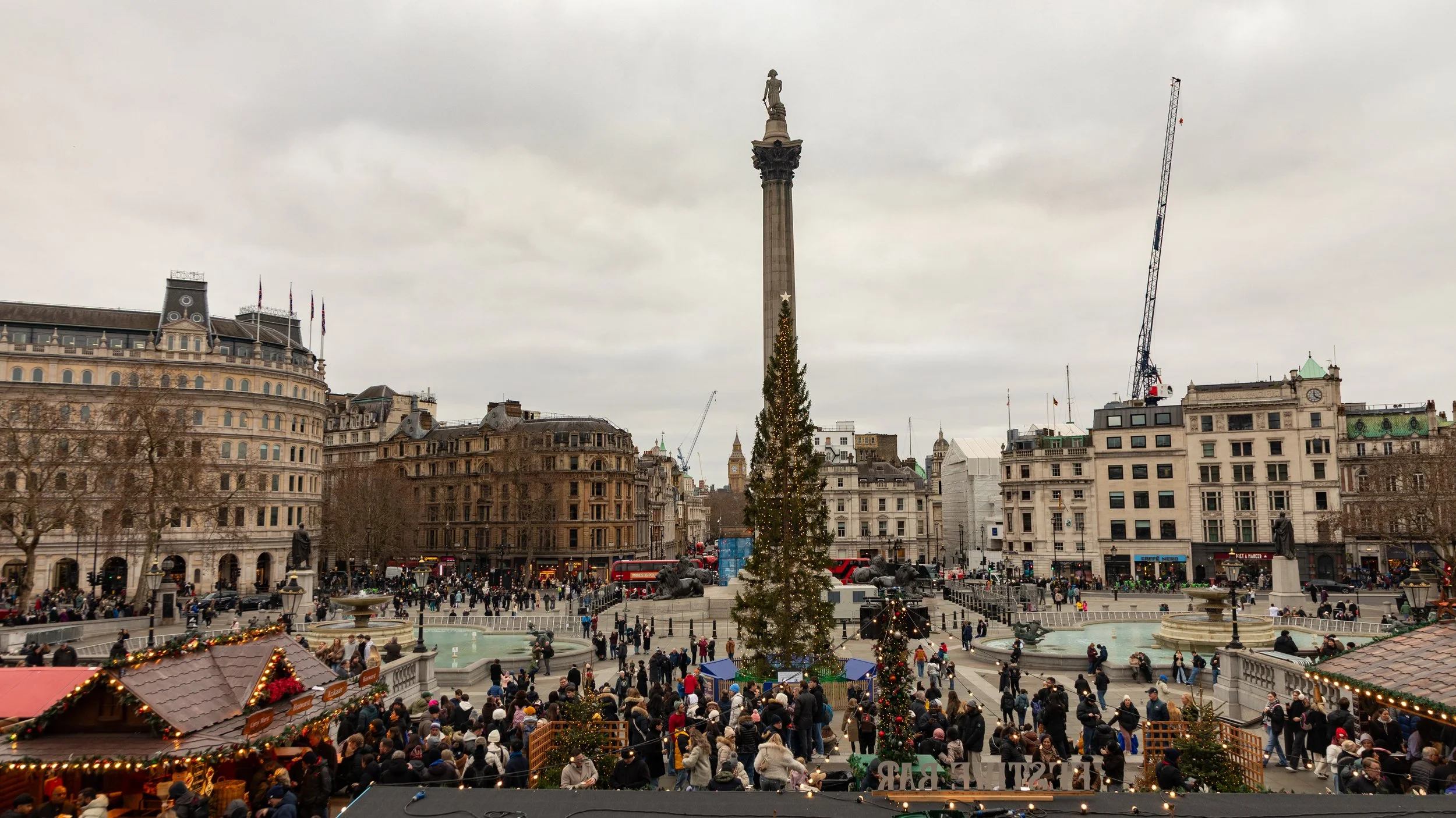  Christmas tree in Trafalgar Square and Nelson’s Column 