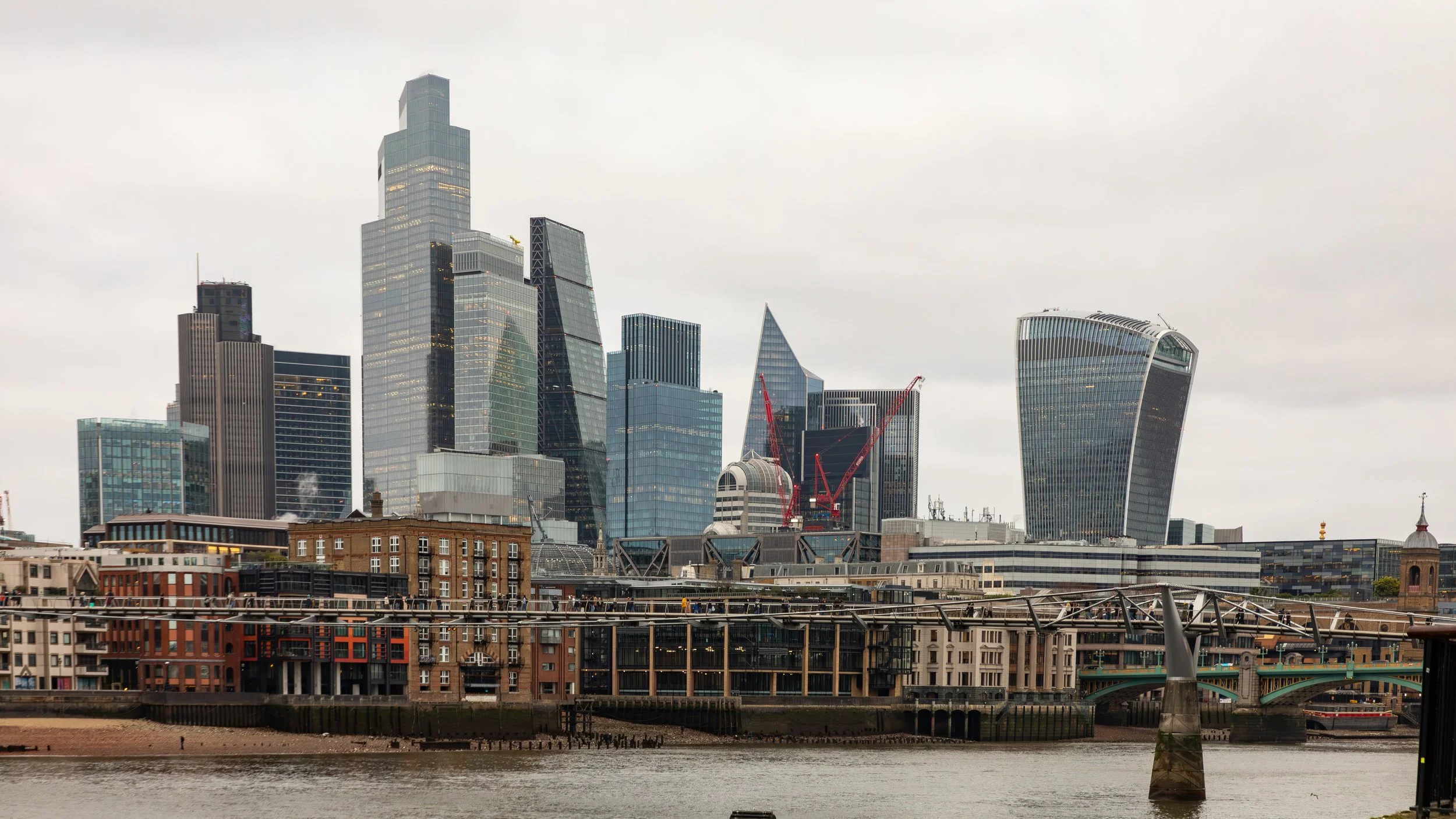  Millennium Bridge and the London City skyline  