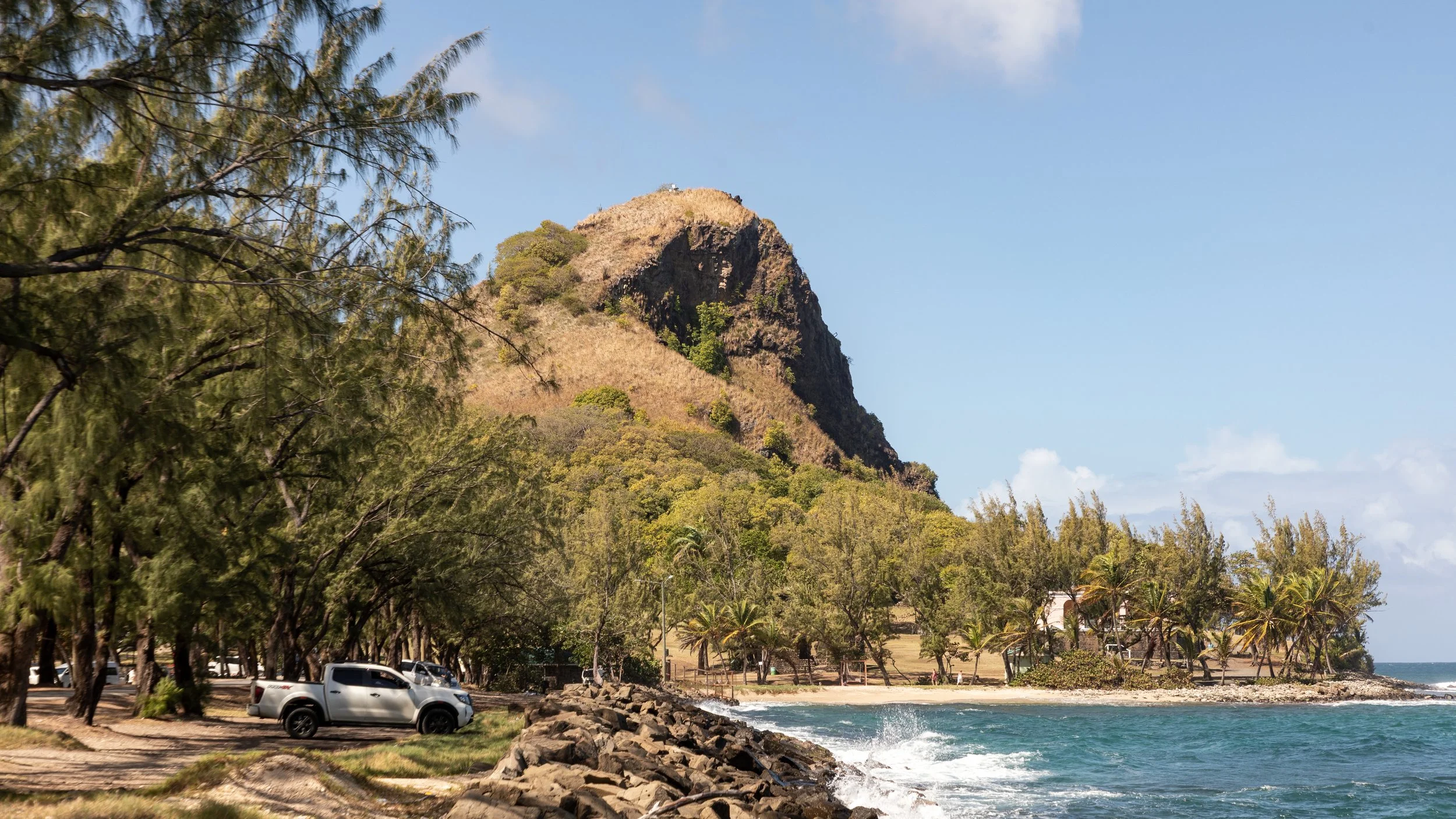  Looking out at Signal Hill on Pigeon Island from the wide causeway that now connects the island 