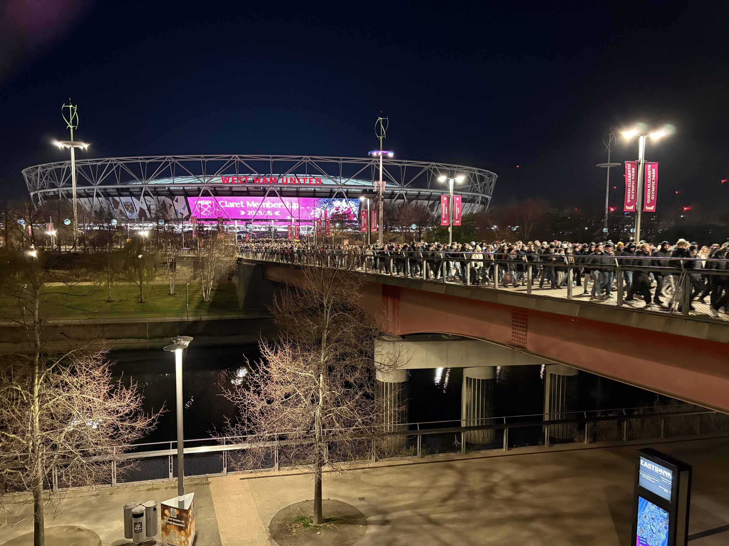  Our ABBA Voyage show coincidentally and inconveniently aligned with the West Ham United match at the nearby stadium 