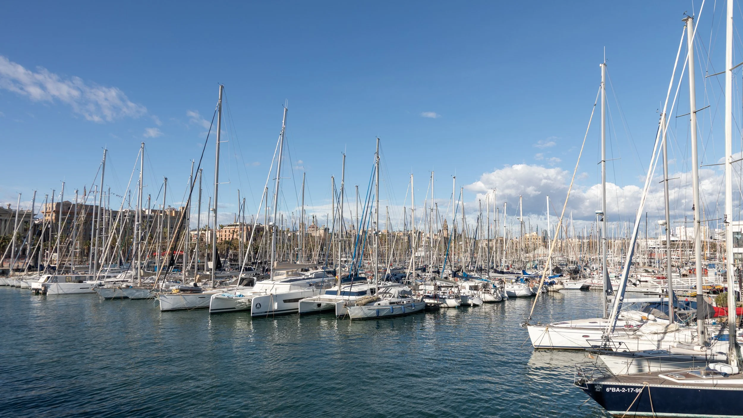  Given the cooler weather, the majority of boats were docked in Marina Port Vell 