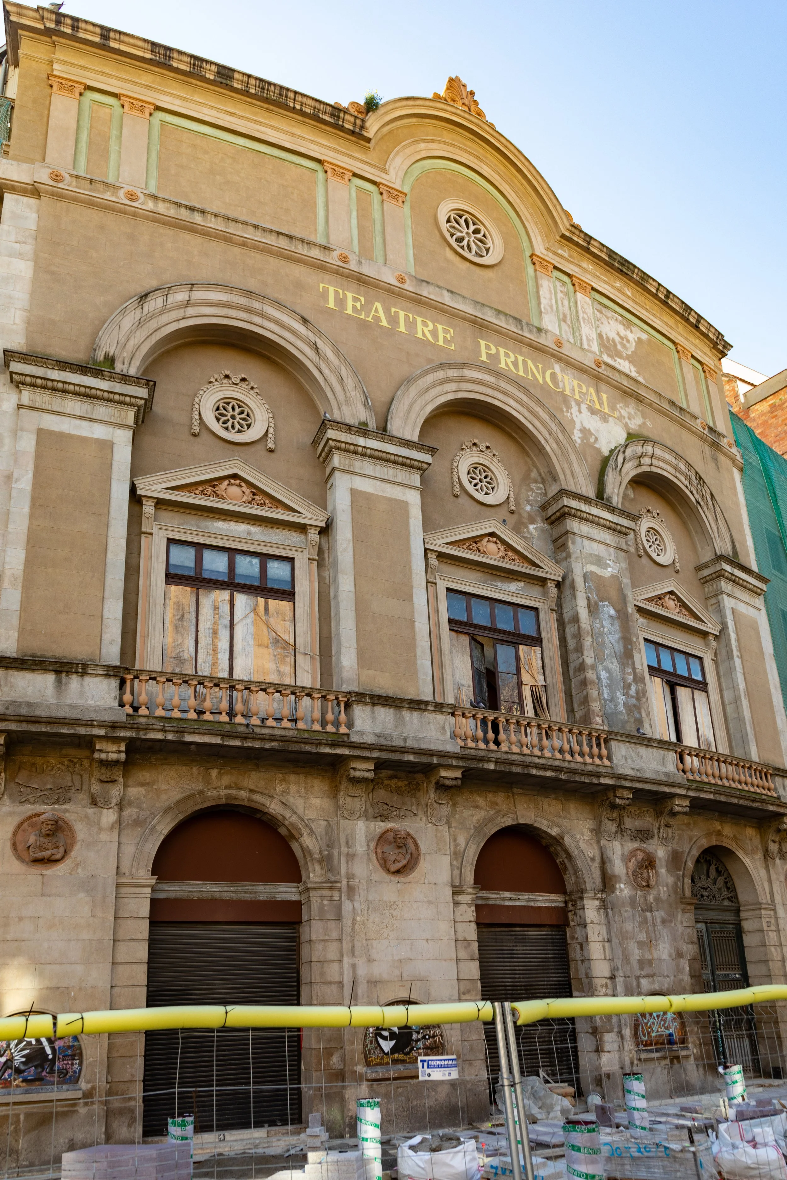  Making our way up the Rambla, Teatre Principal, the oldest theatre in Barcelona, originally founded in 1579, currently under renovation 