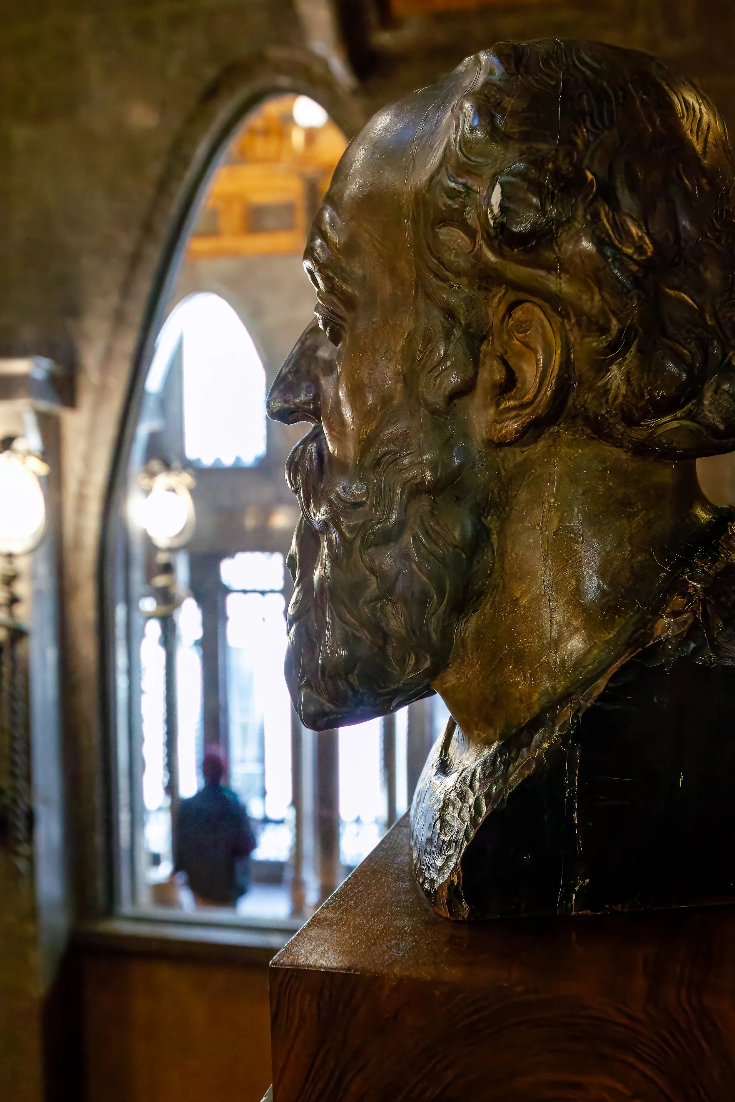  One of the busts decorating the hall 
