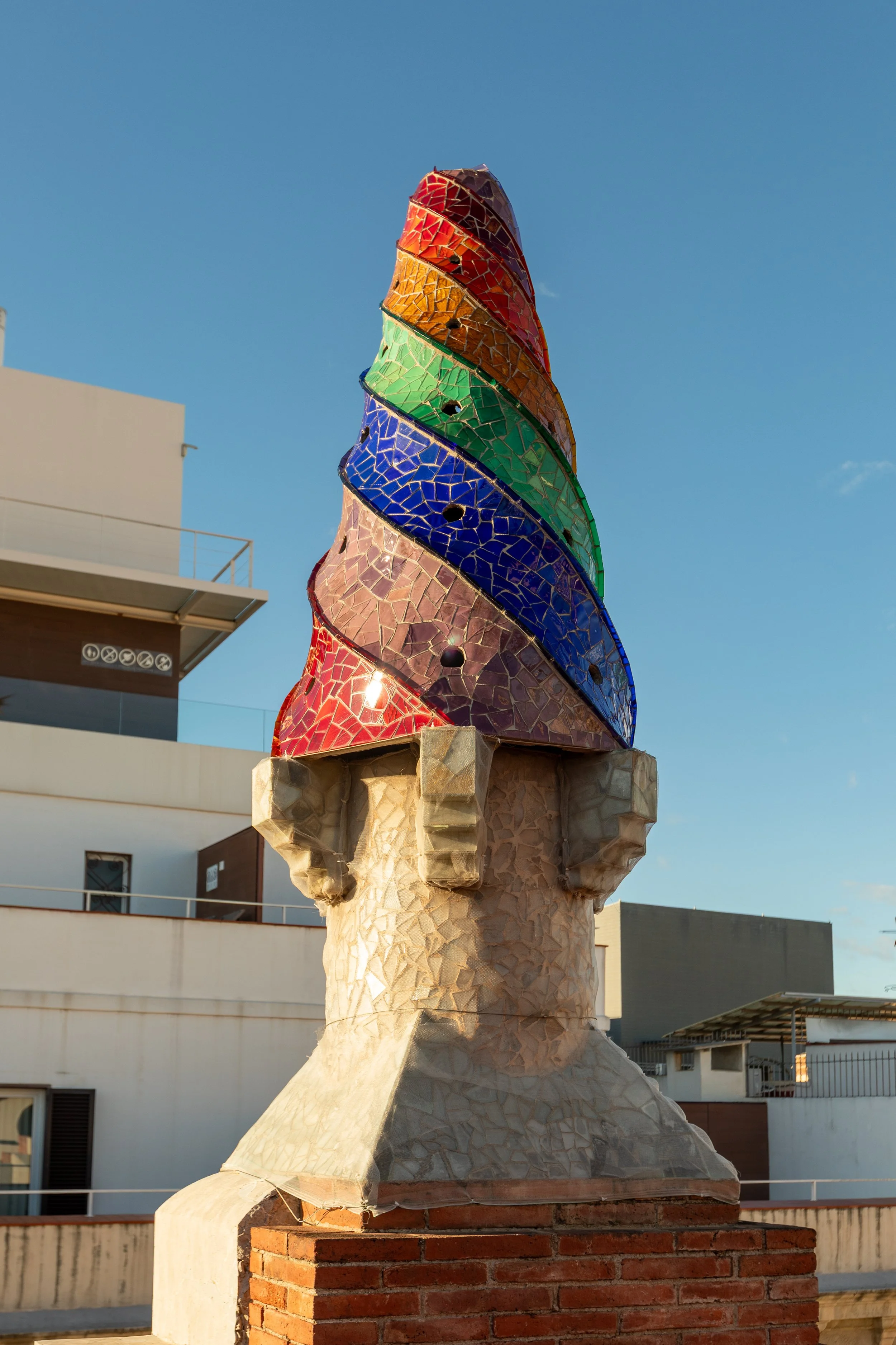  One of the colourful chimneys characteristic of Gaudí’s style  