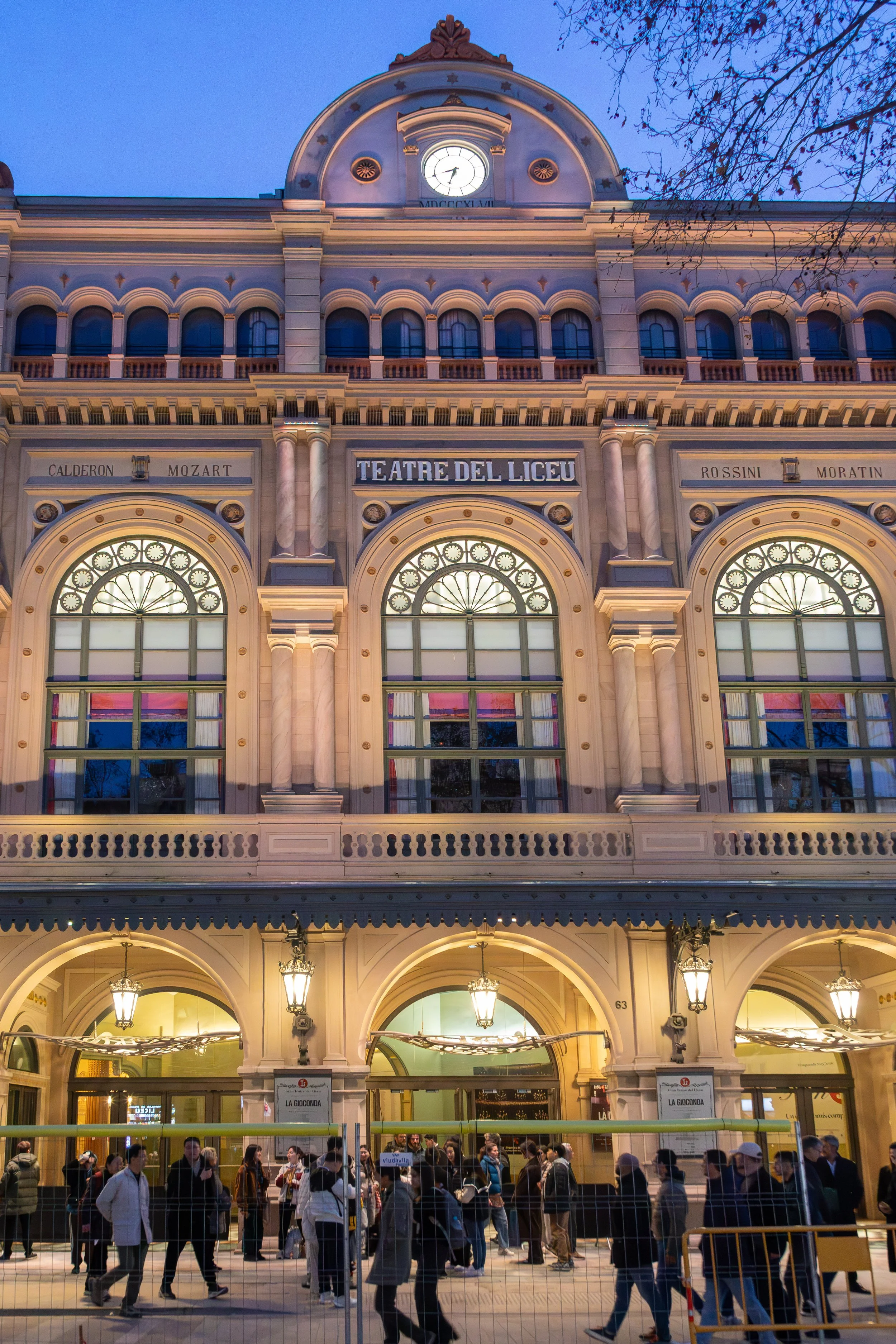  After a break for some tapas at the hotel, back on the Rambla, very much under construction, at Gran Teatre del Liceu, an 1847 opera house still used for its original purpose 