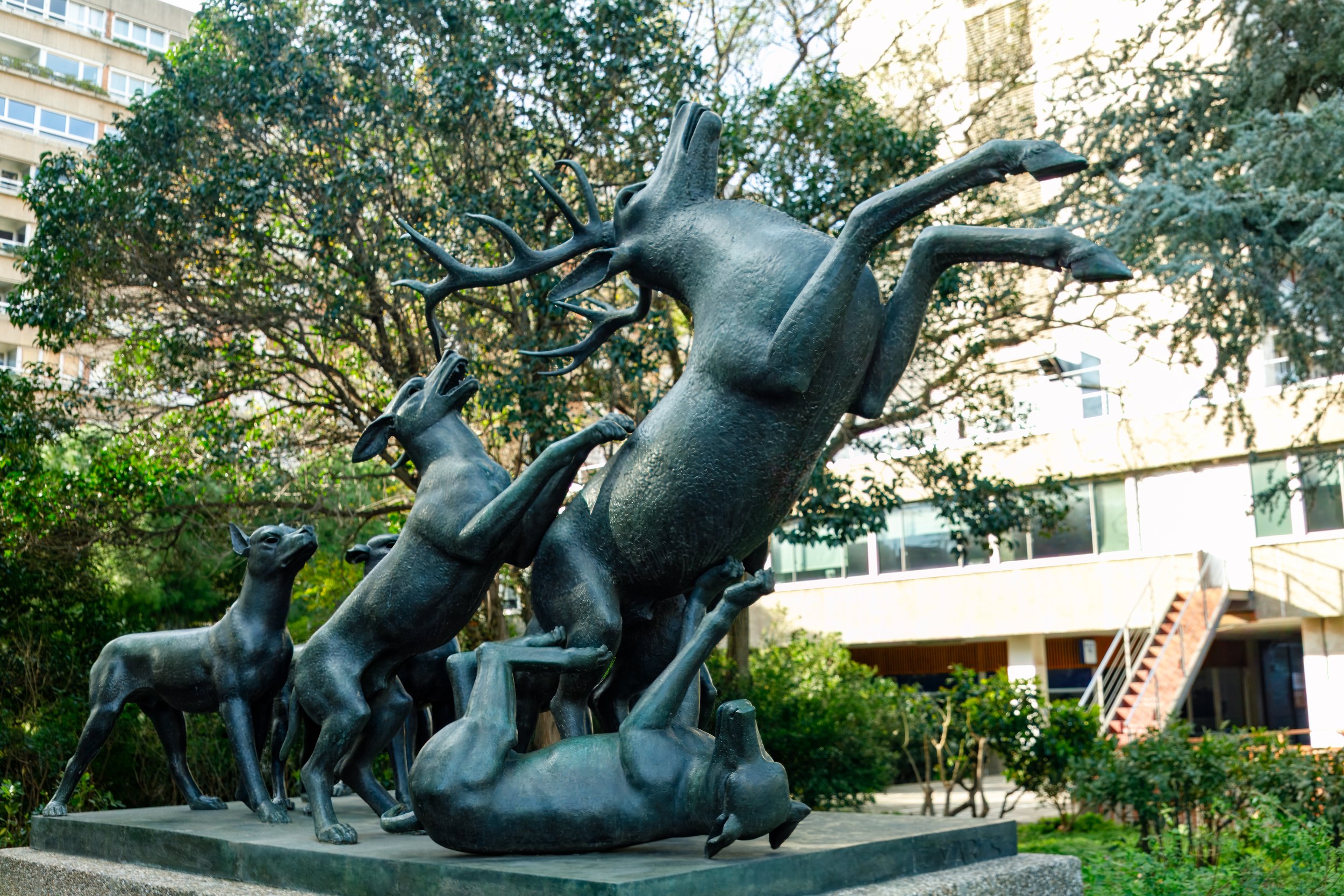 The park near our hotel had a number of hunting themed statues that we passed on our numerous trips to and from the Metro station 