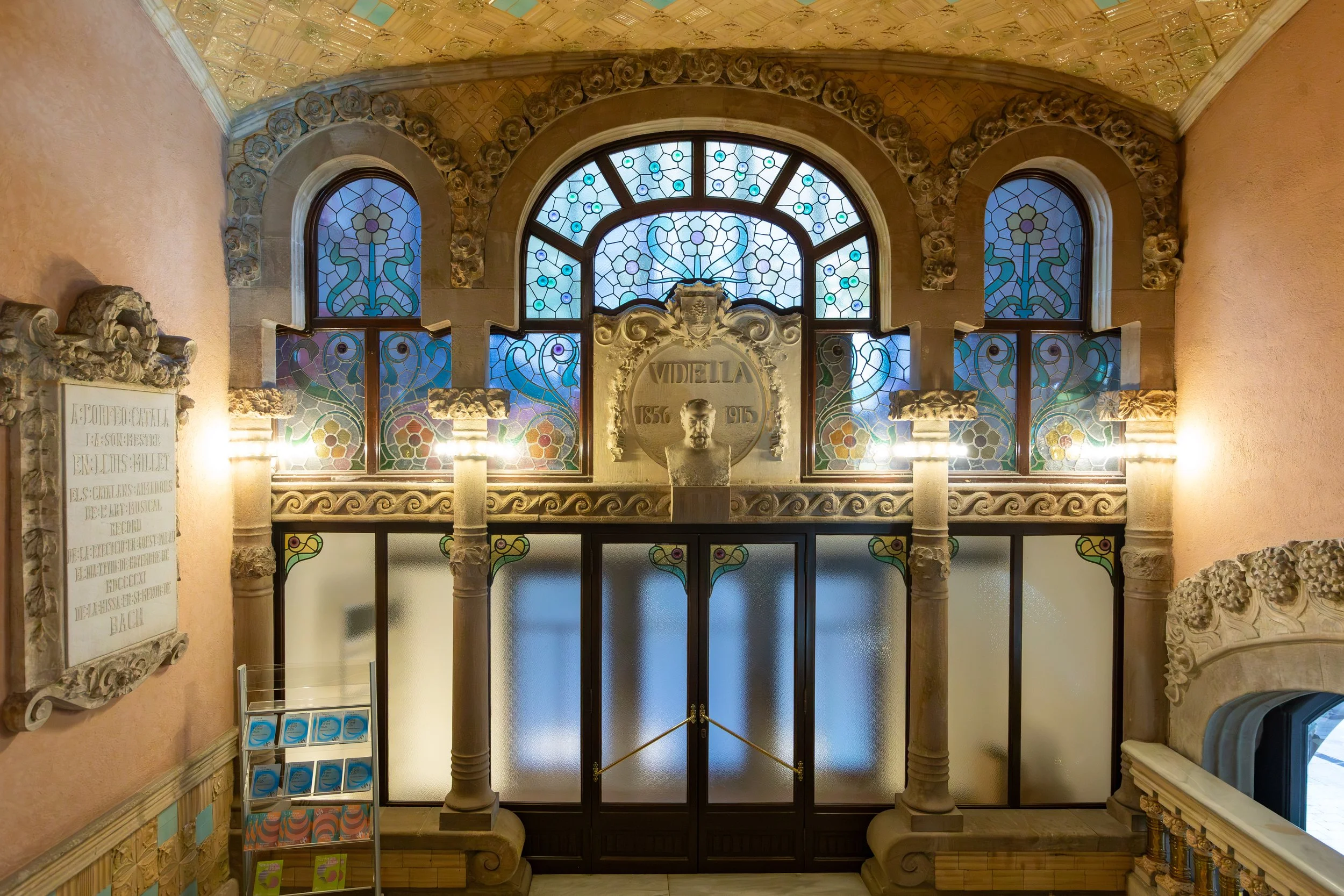  More stained glass decorates the front lobby 