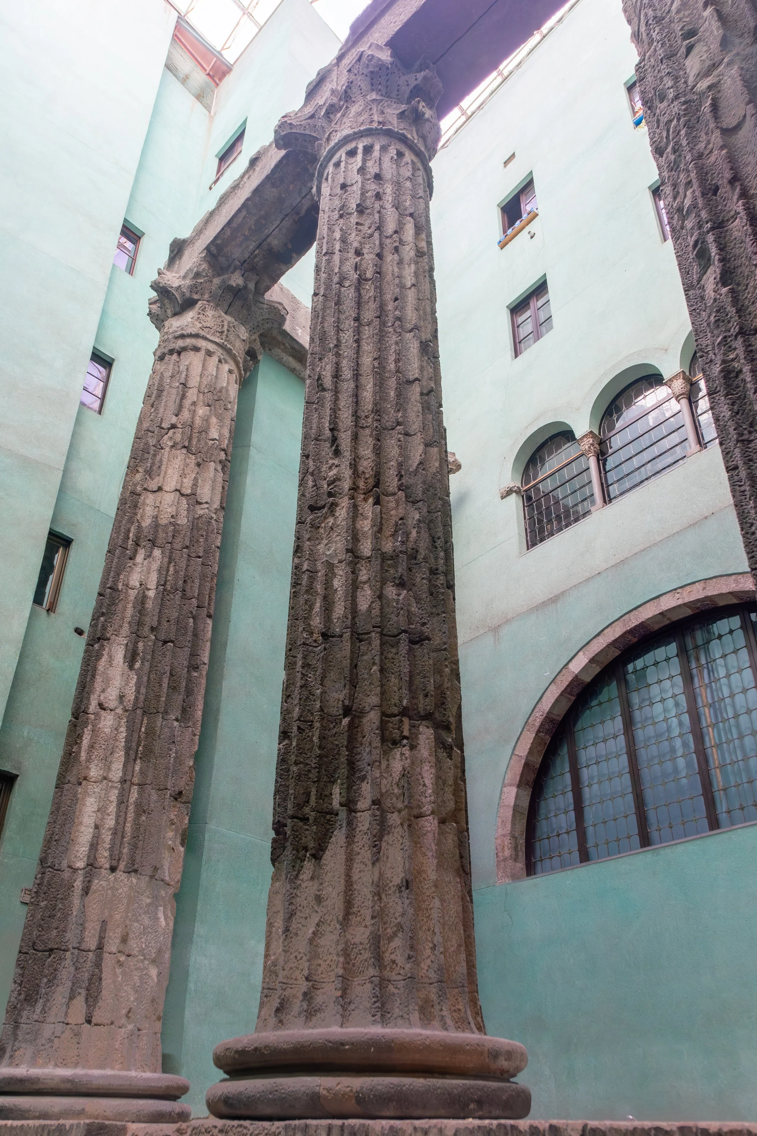  2,000-year-old Roman columns hidden within the courtyard 