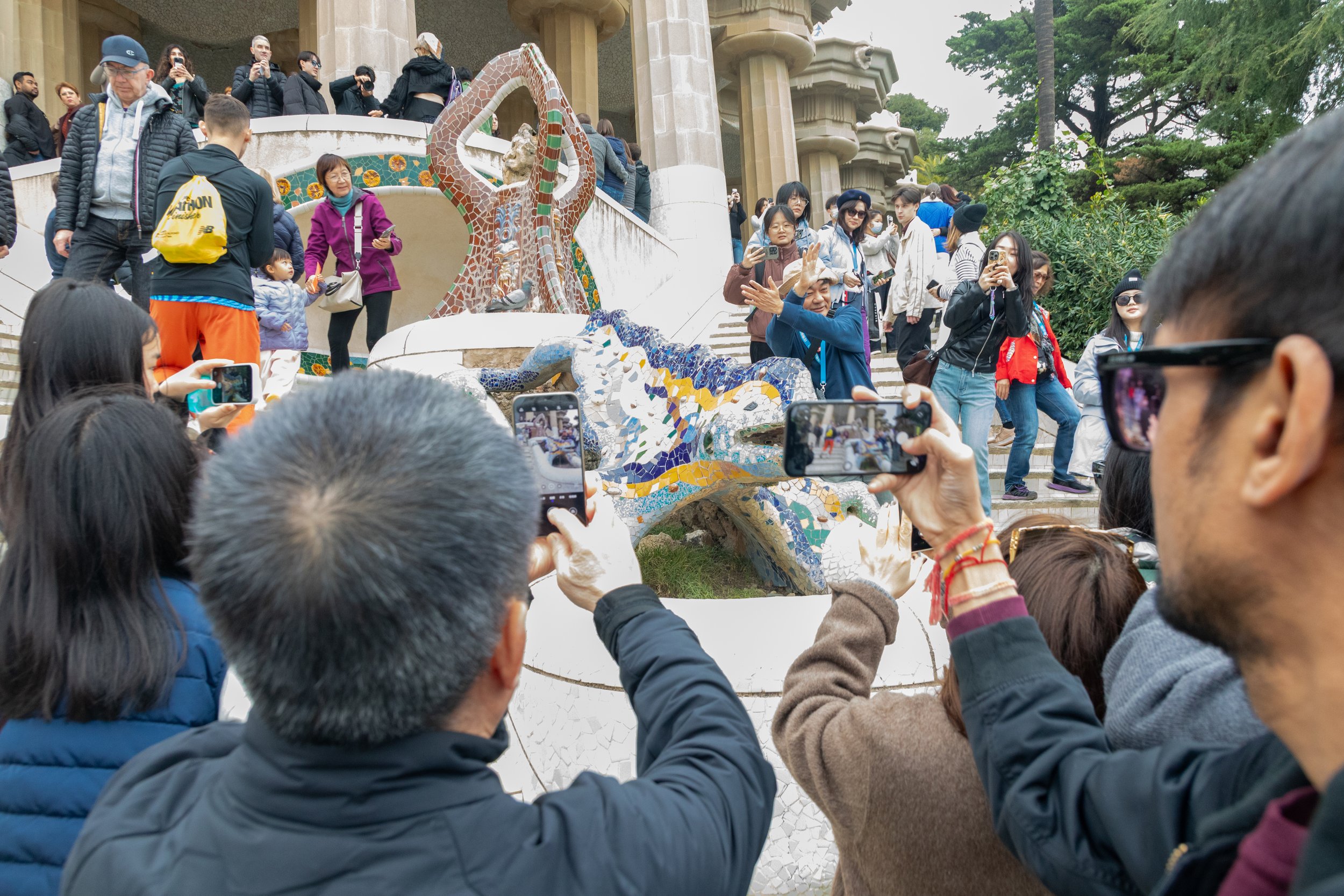  So many cameras focused on the dragon stairways and fountain 