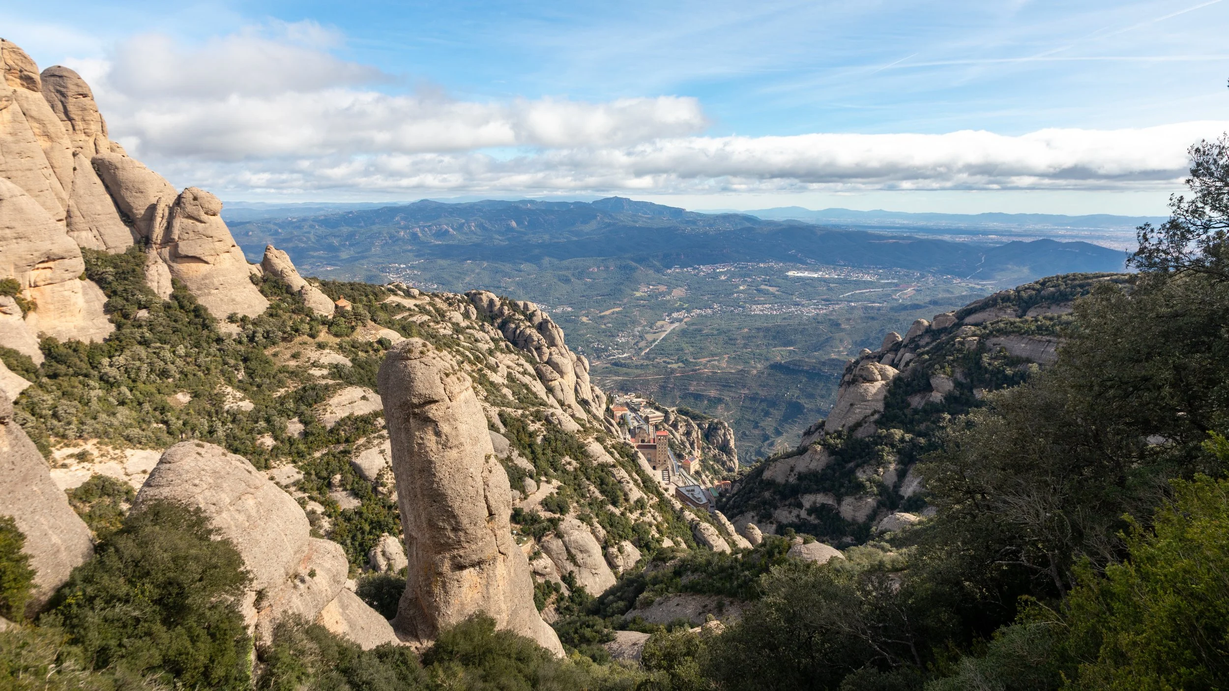  Our trail eventually connected to one of the longer hikes along the mountain ridge with some scenic views into the valley below 