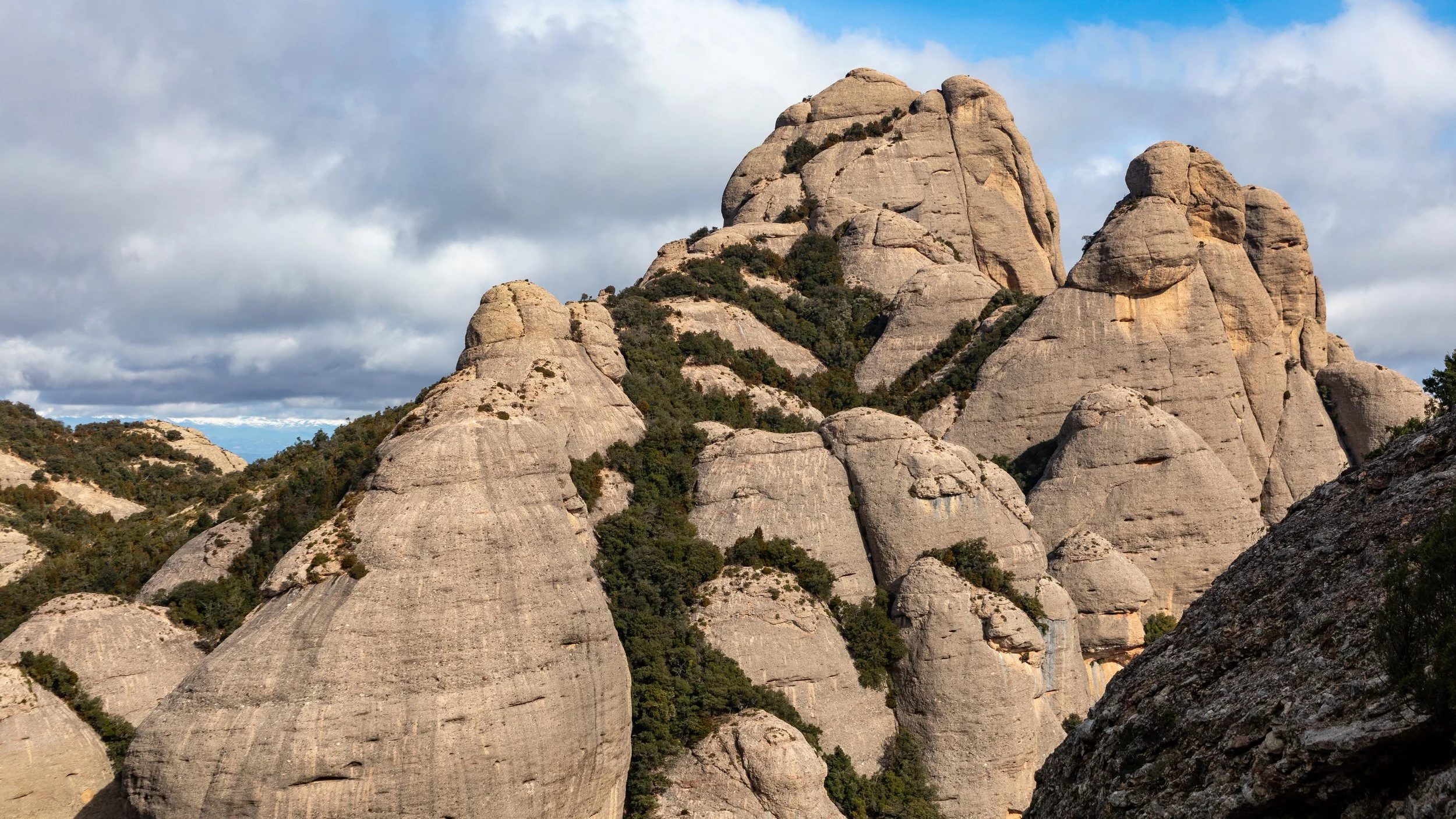  Hiding under the clouds is the snow-capped mountains of the Pyrenees 