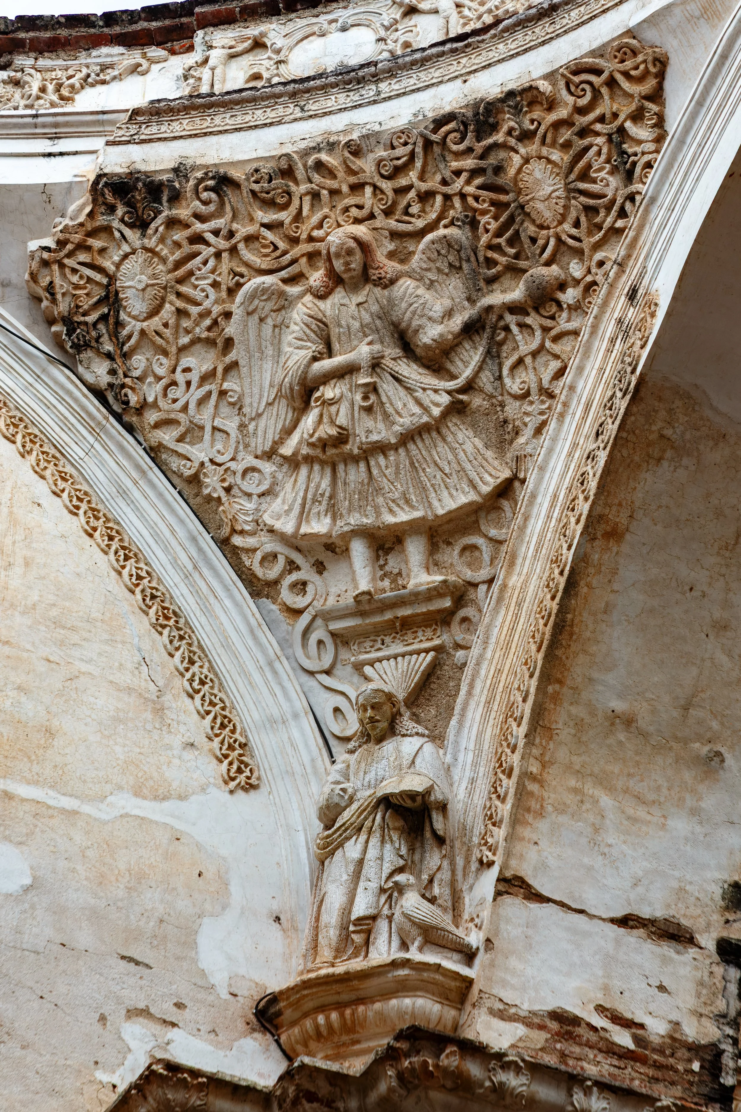  Some of the fine details, still protected from the elements 